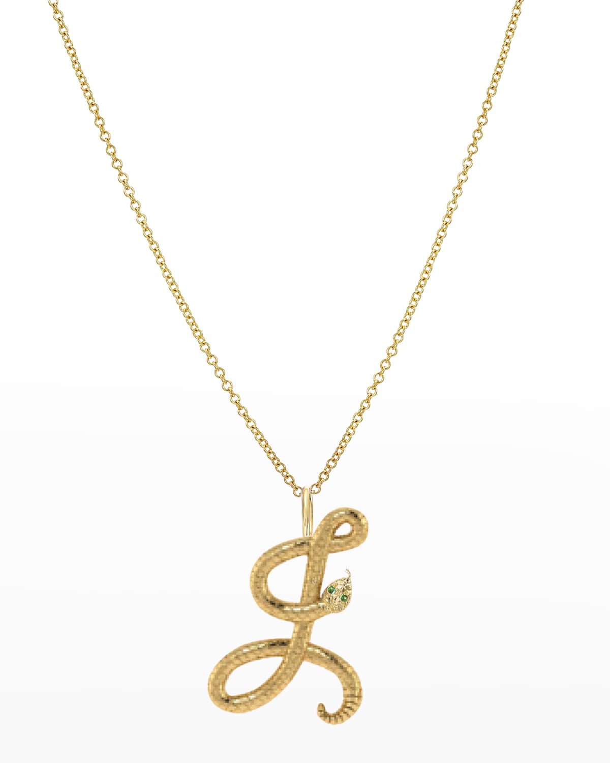 Zoe Lev Jewelry 14k Gold Snake Initial Necklace In J