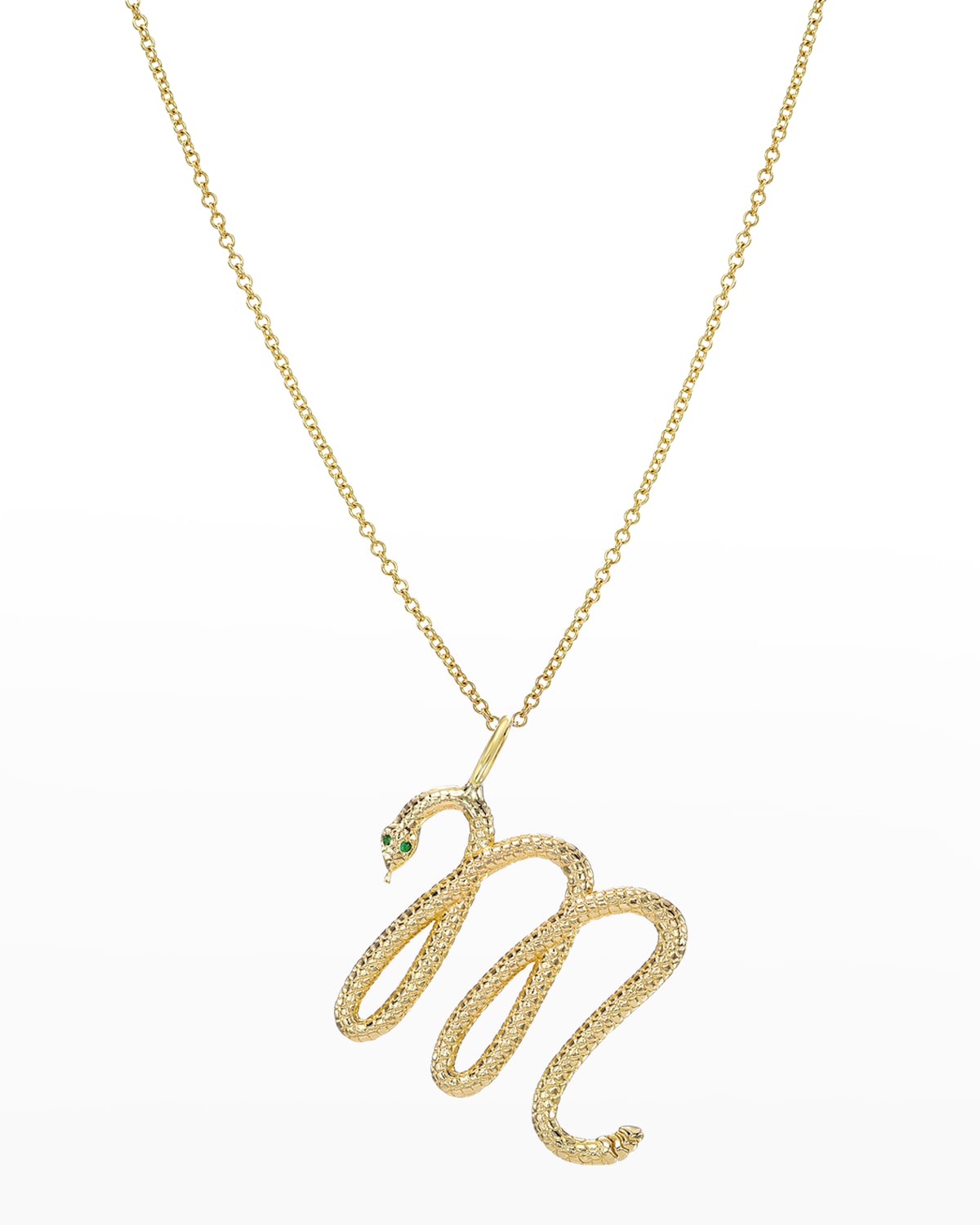 Zoe Lev Jewelry 14k Gold Snake Initial Necklace In M