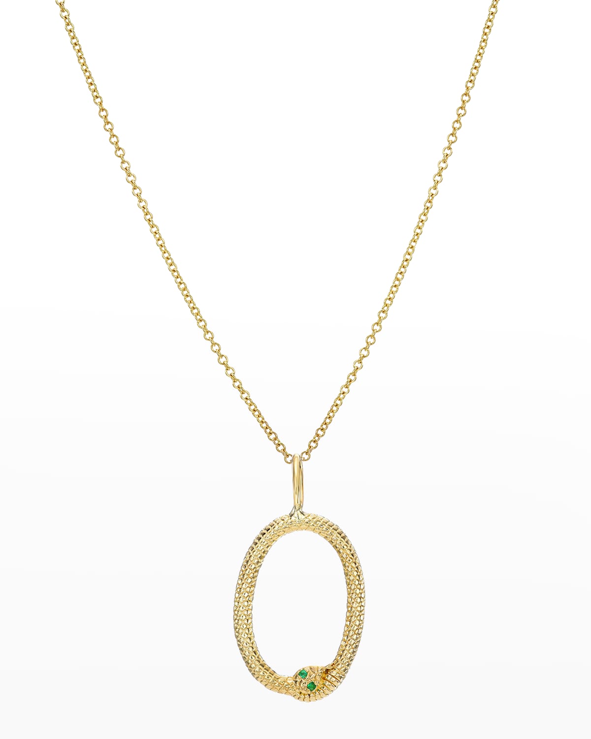 Zoe Lev Jewelry 14k Gold Snake Initial Necklace In O