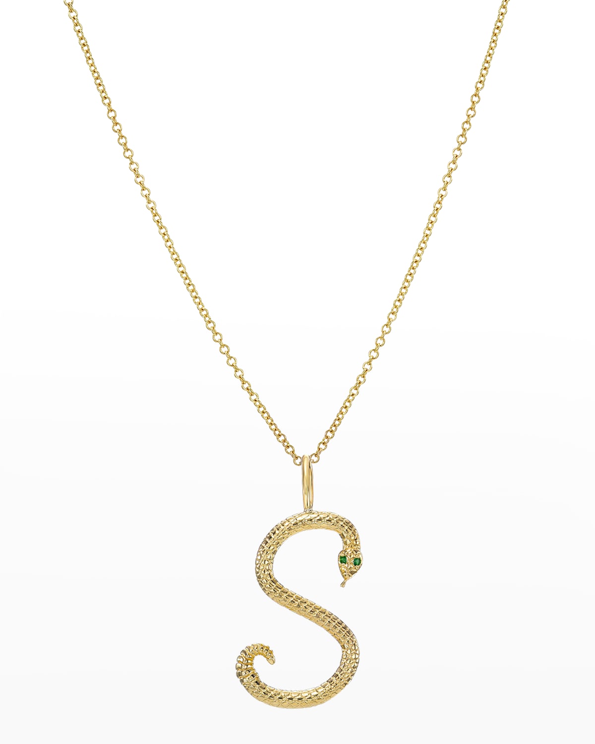 Zoe Lev Jewelry 14k Gold Snake Initial Necklace