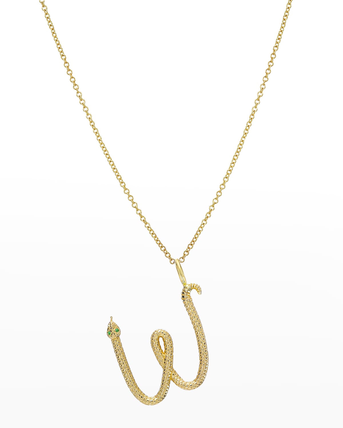 Zoe Lev Jewelry 14k Gold Snake Initial Necklace In W