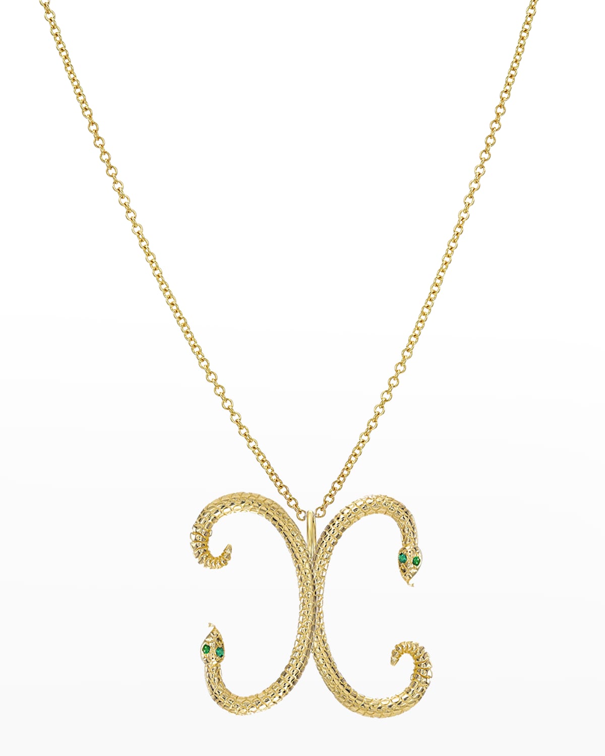 Zoe Lev Jewelry 14k Gold Snake Initial Necklace In X