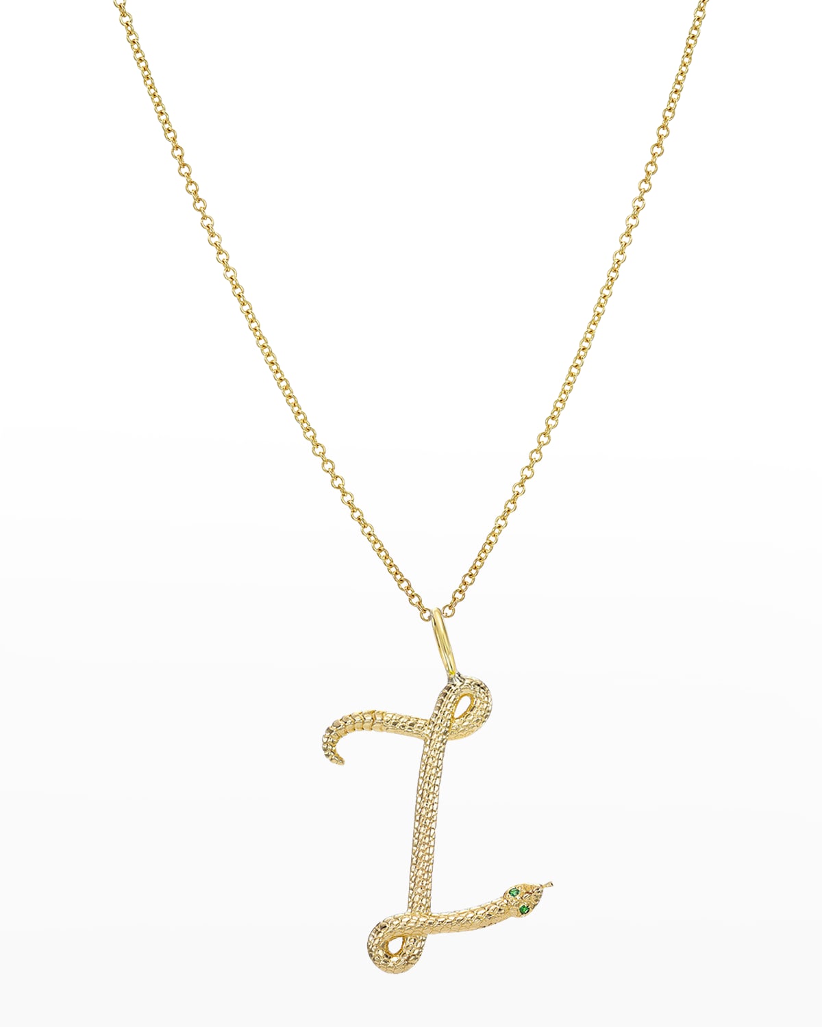 Zoe Lev Jewelry 14k Gold Snake Initial Necklace In Z