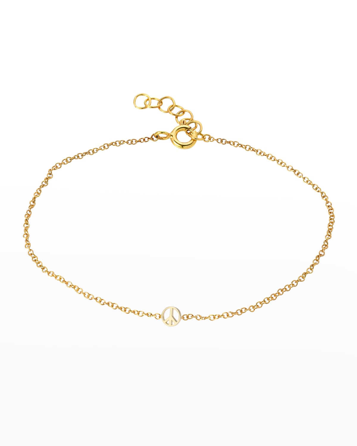 Zoe Lev Jewelry 14K Gold Tiny Peace Bracelet