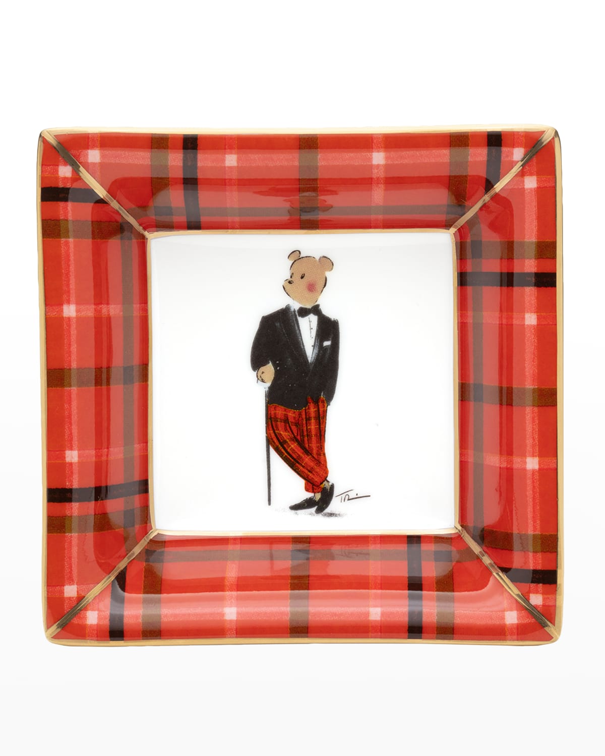 Shop Halcyon Days Hal The Bear Square Tray In Assorted