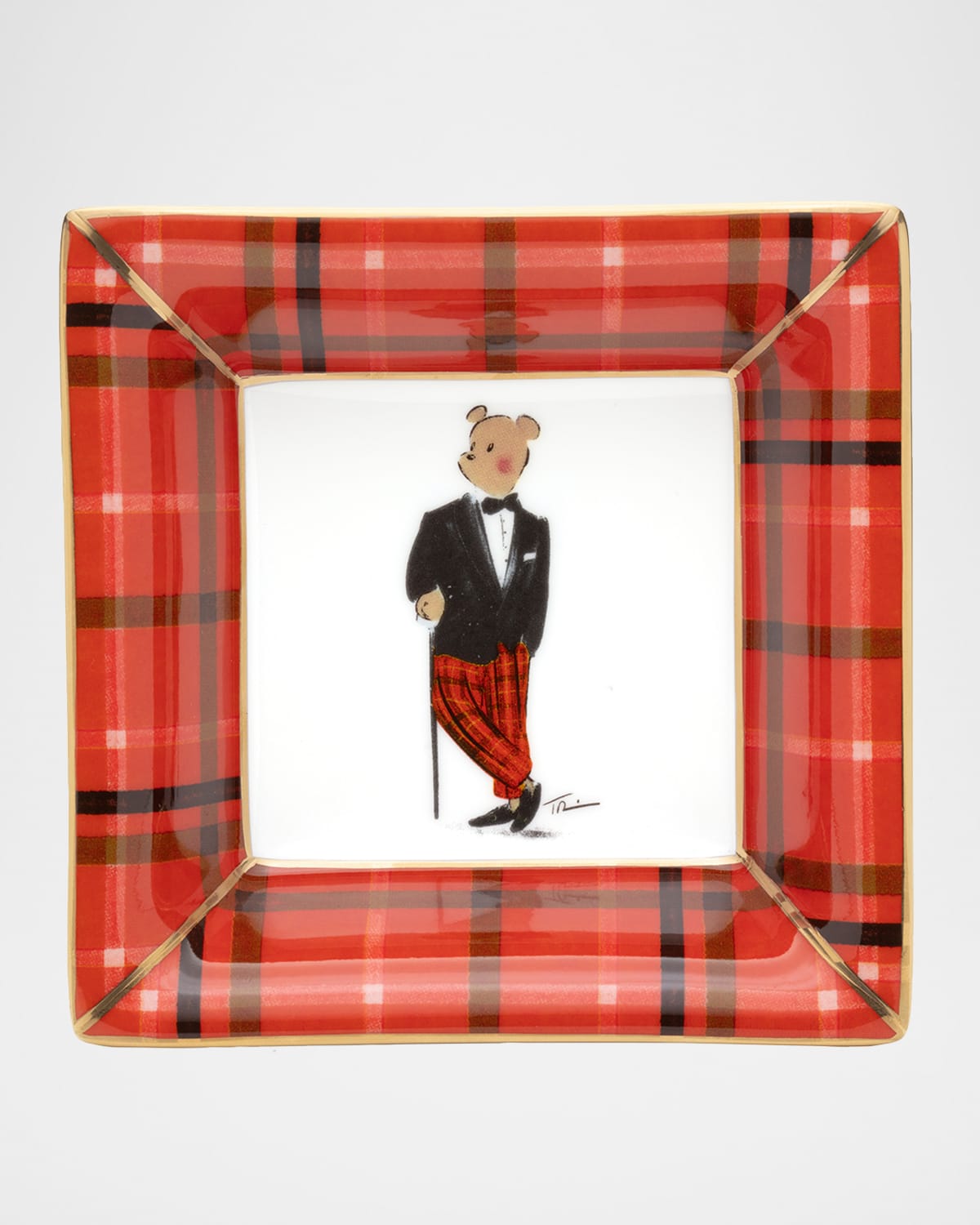 Shop Halcyon Days Hal The Bear Square Tray In Assorted