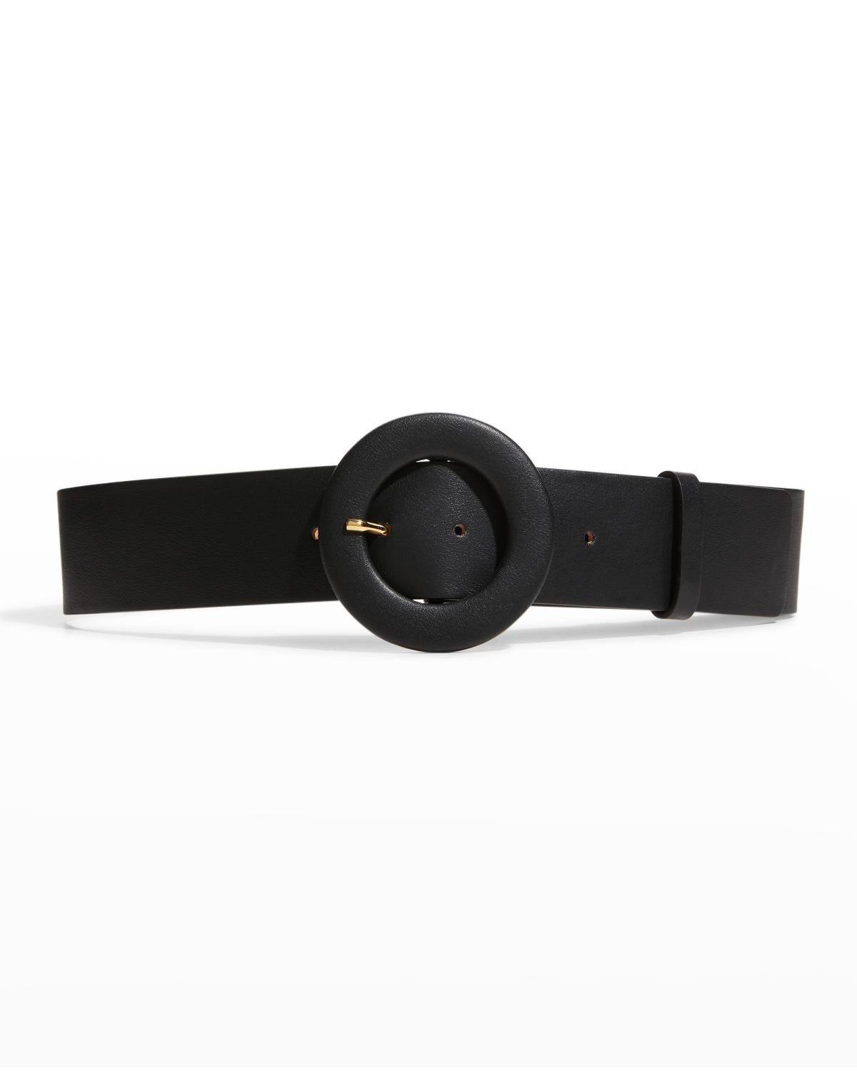 Carolina Herrera Circle Buckle Leather Belt In Pink | ModeSens