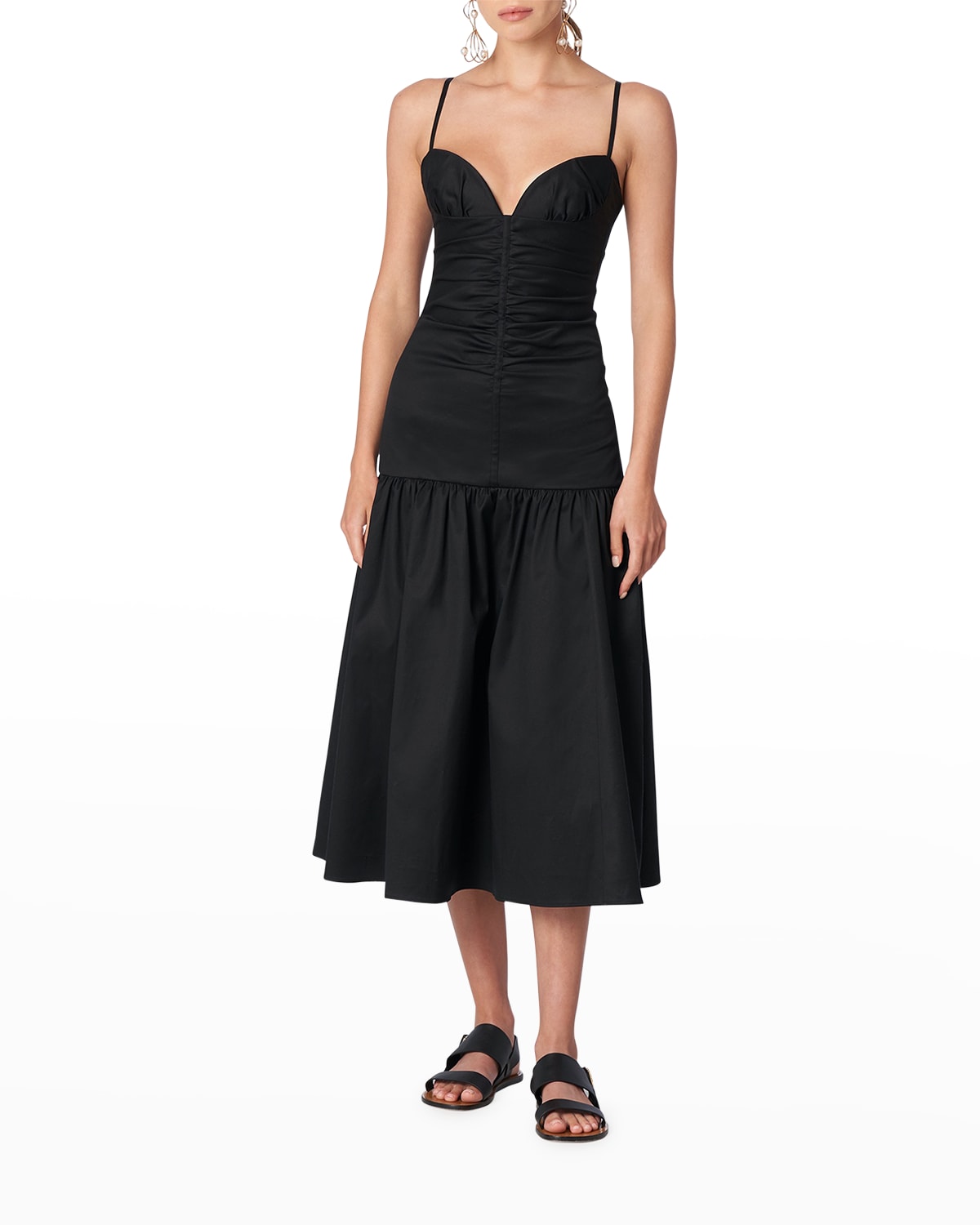 Ruched Bustier Midi Dress