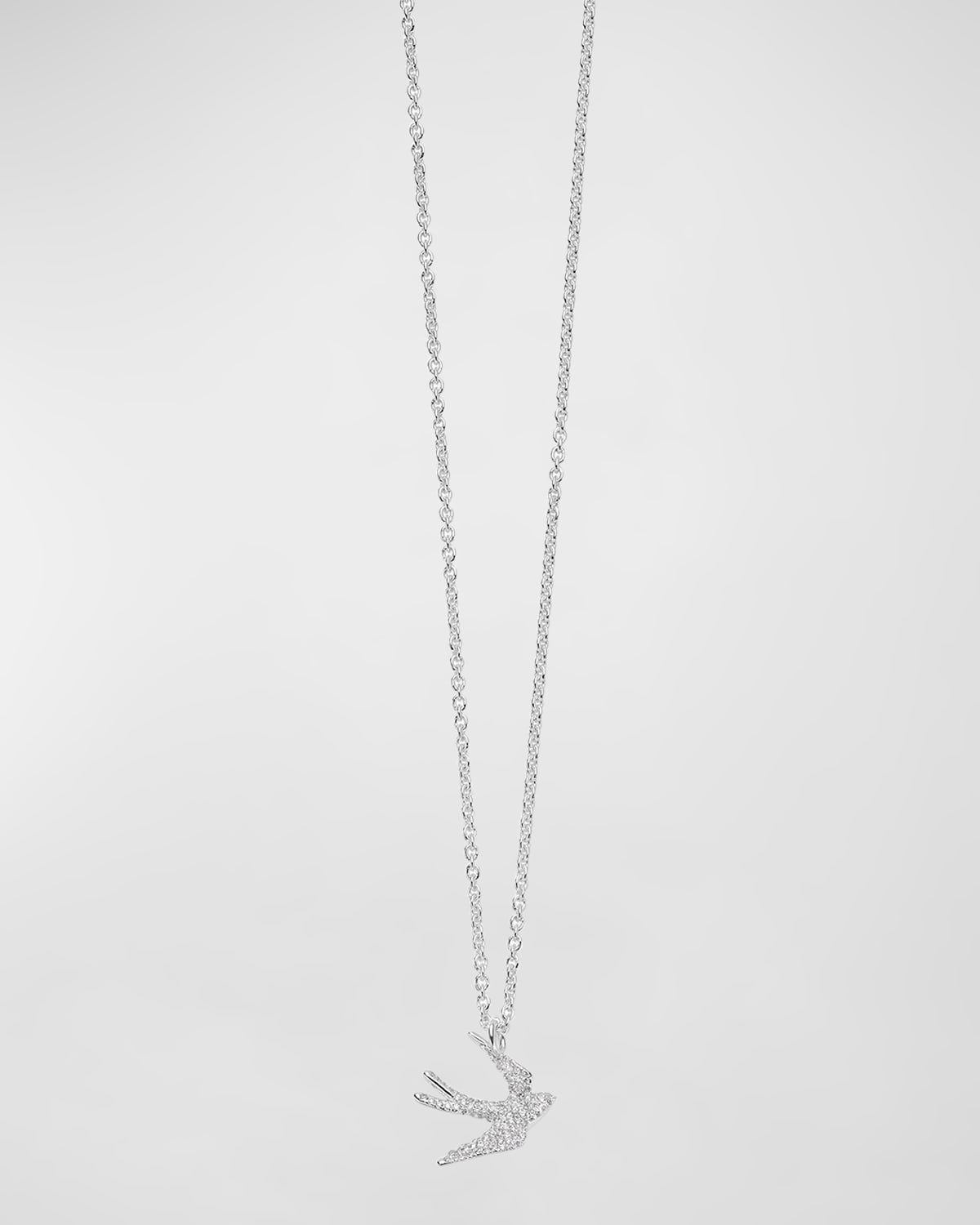 Ippolita Mini Pave Dove Pendant Necklace In Sterling Silver In Metallic