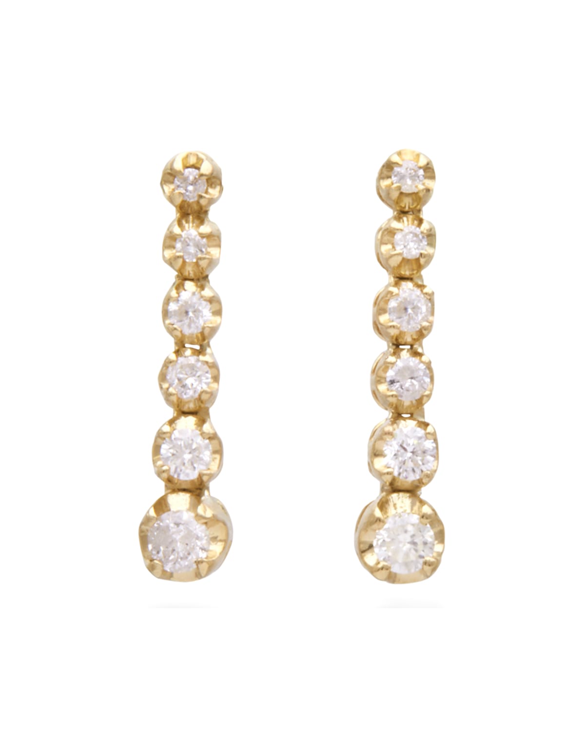 Stone And Strand Noble Diamond Tennis Earrings In Gold