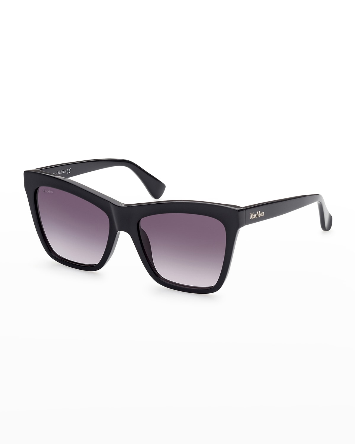 Shop Max Mara Gradient Acetate Butterfly Sunglasses In Black / Grey