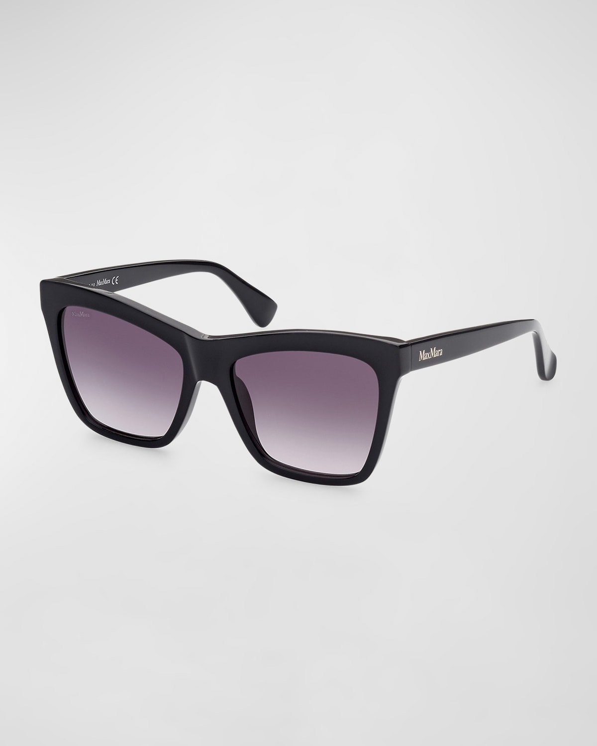 Shop Max Mara Gradient Acetate Butterfly Sunglasses In Black / Grey