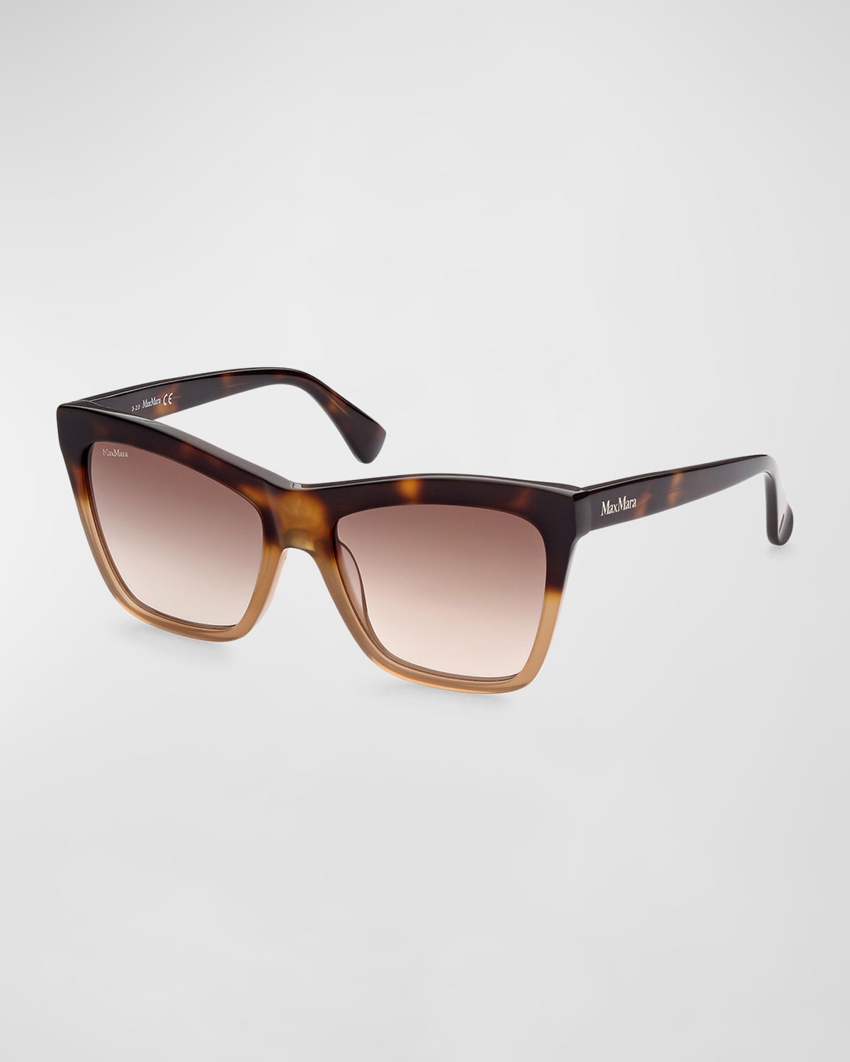 Max Mara Logo2 Gradient Acetate Butterfly Sunglasses In Brown