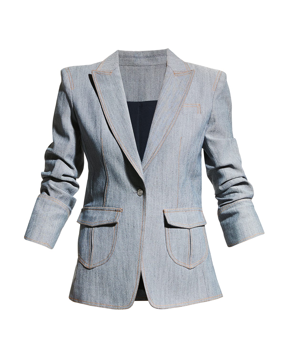 Cinq À Sept Cinq A Sept Louisa Single Breasted Blazer In Light Indigo