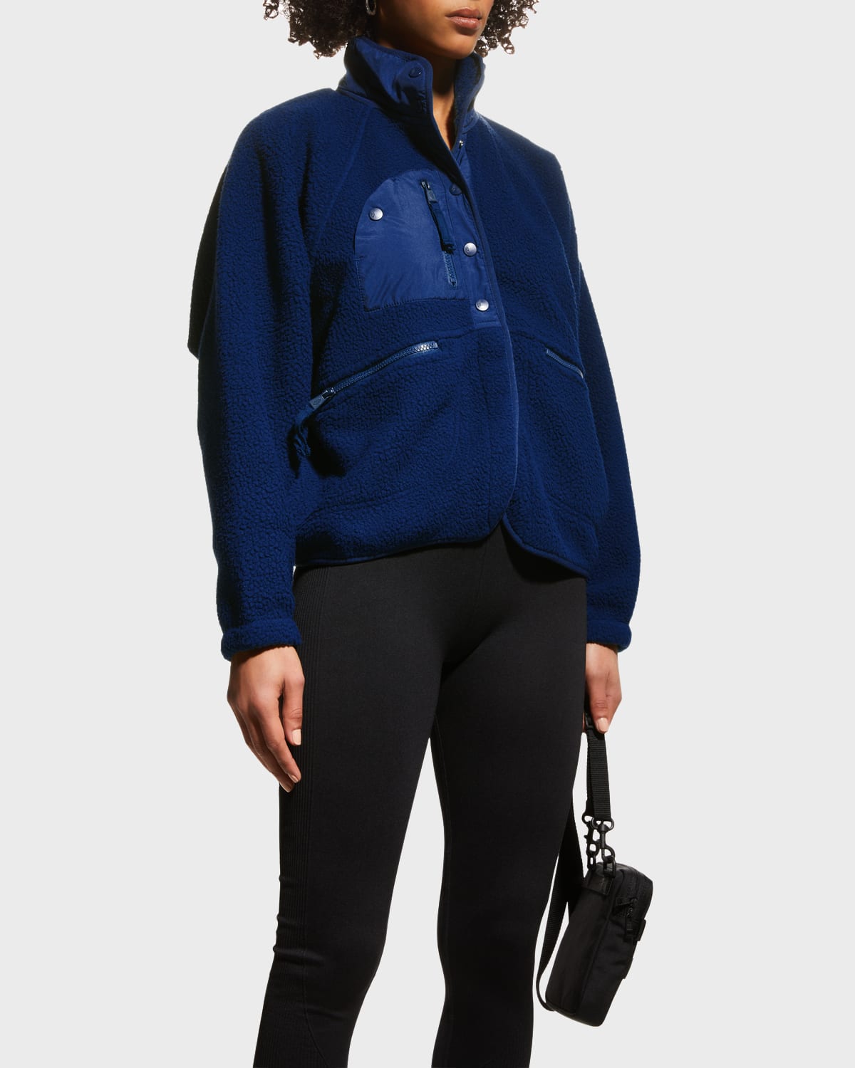 Fp Movement By Free People Hit The Slopes Fleece Jacket In Sapphire