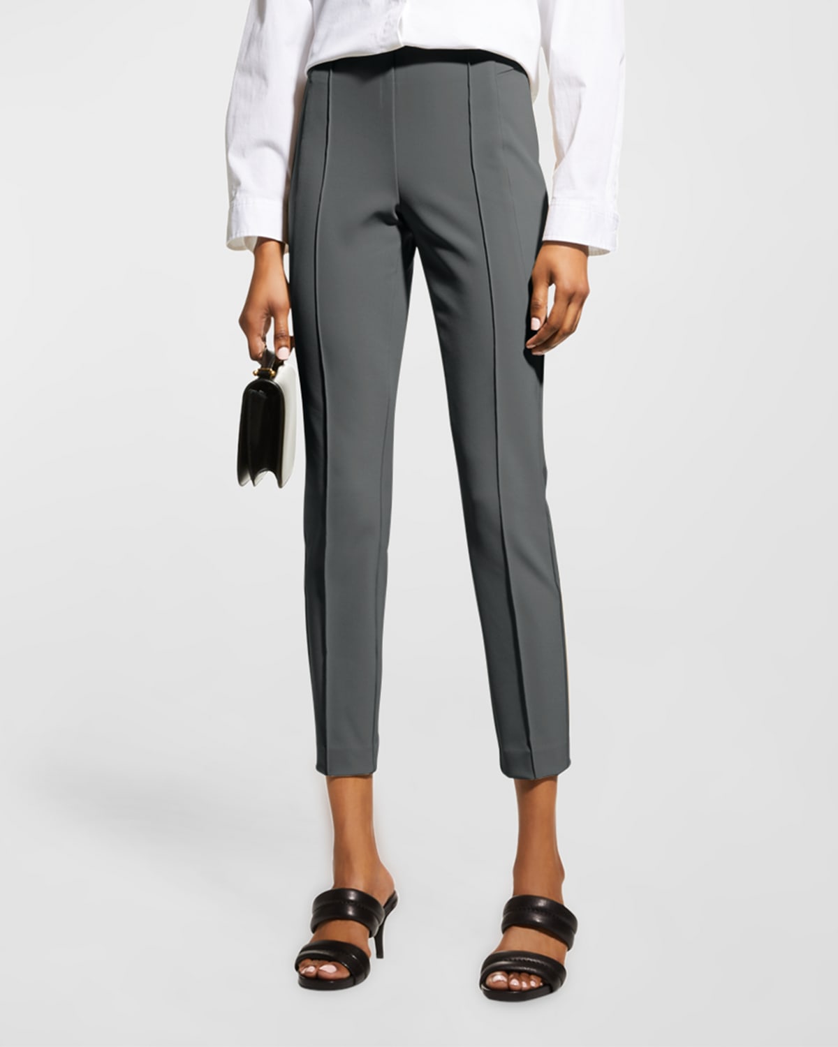Lafayette 148 Petite Gramercy Acclaimed Stretch Trousers In Shale