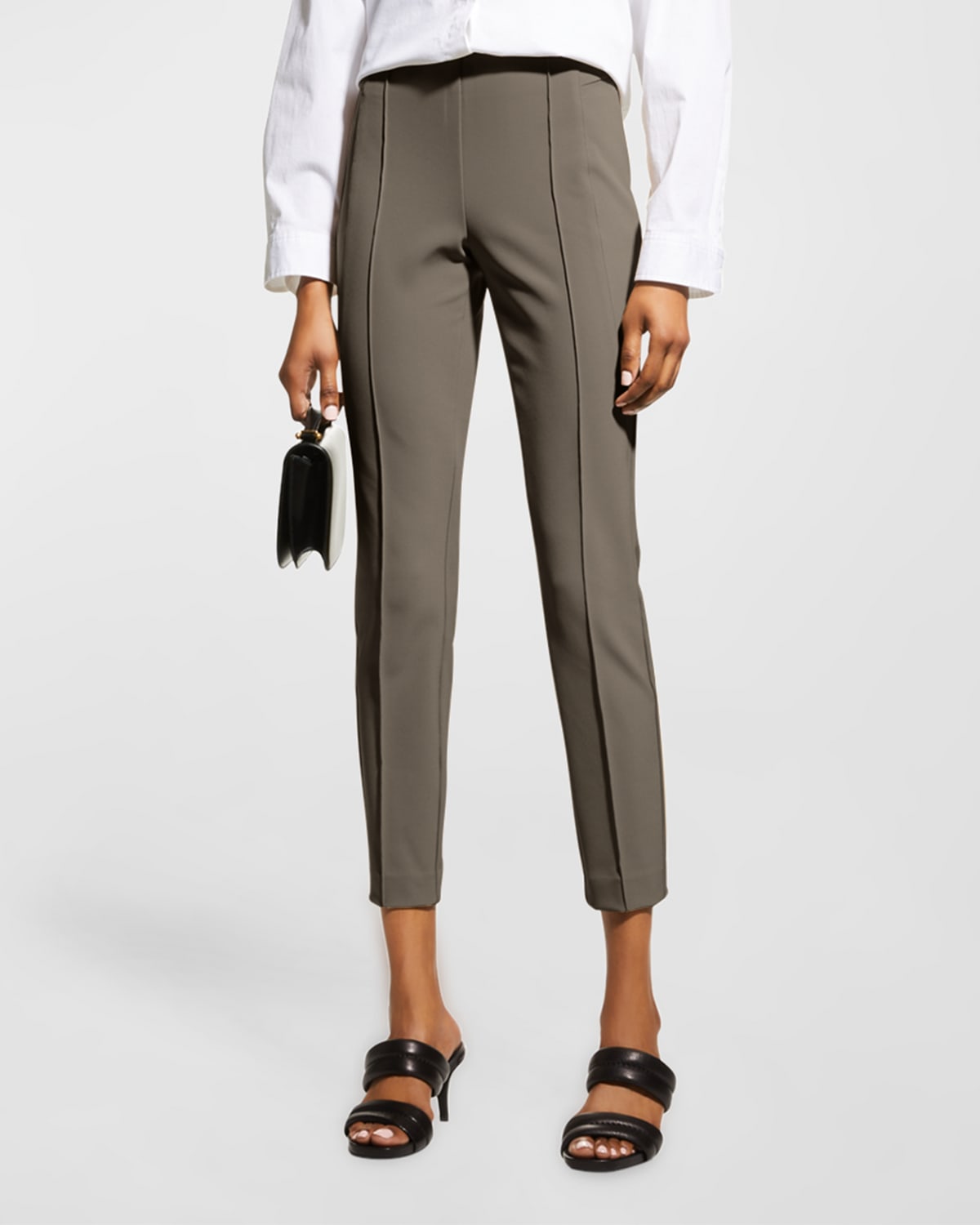 Shop Lafayette 148 Petite Gramercy Acclaimed Stretch Pants In Nougat