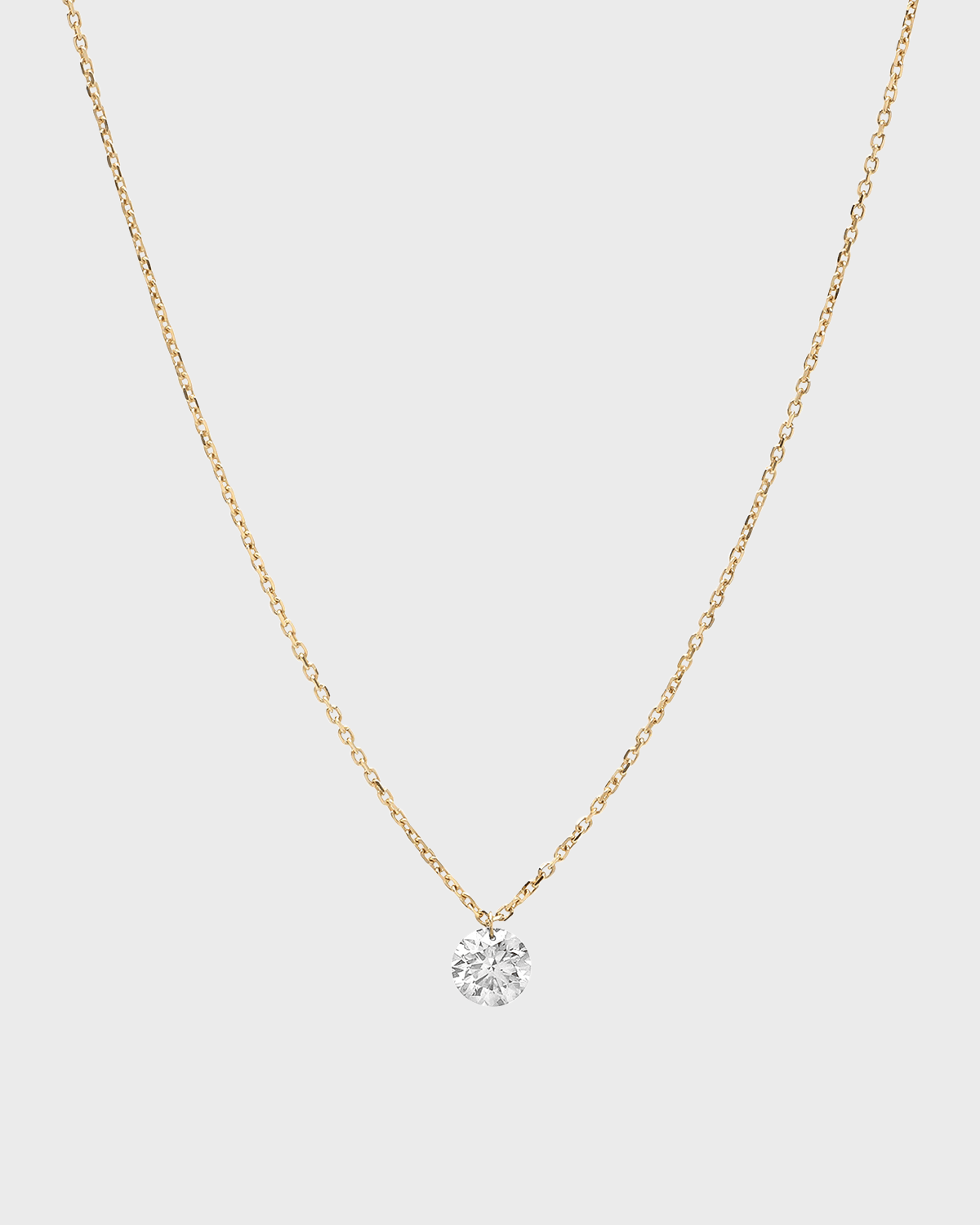 Nicha Jewelry Floating 1-diamond Necklace In Gold