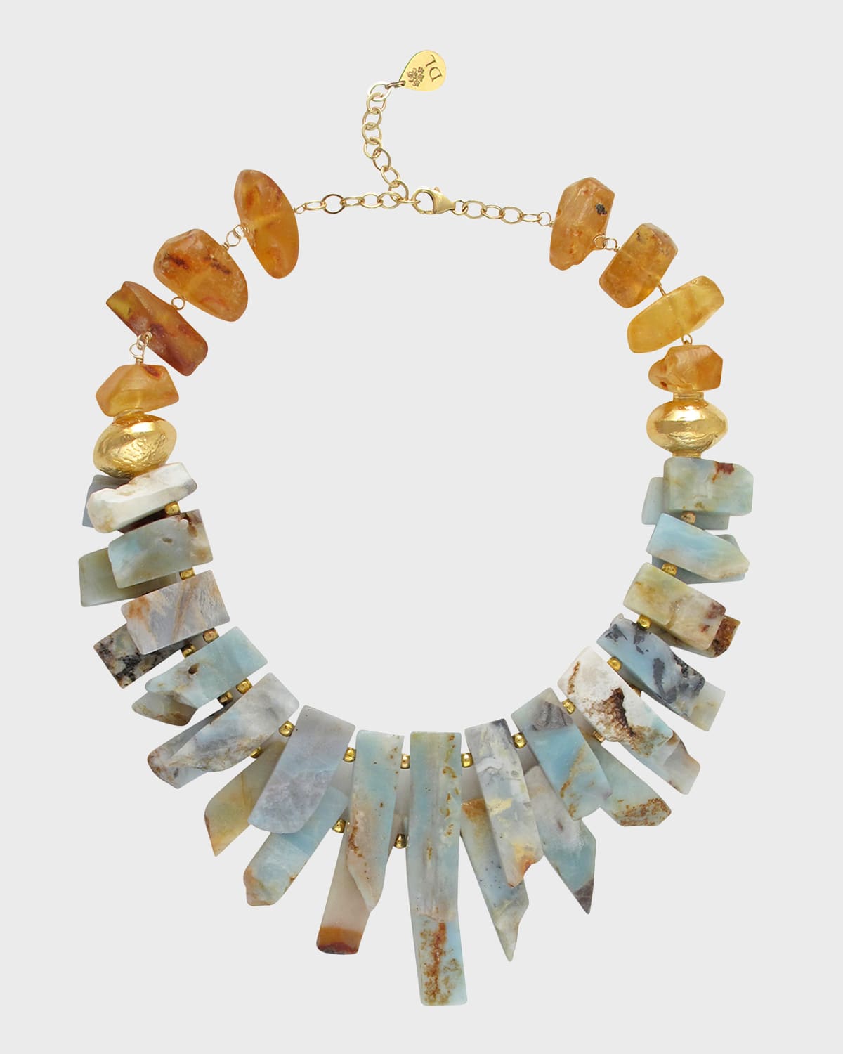 Devon Leigh Amazonite and Amber Necklace