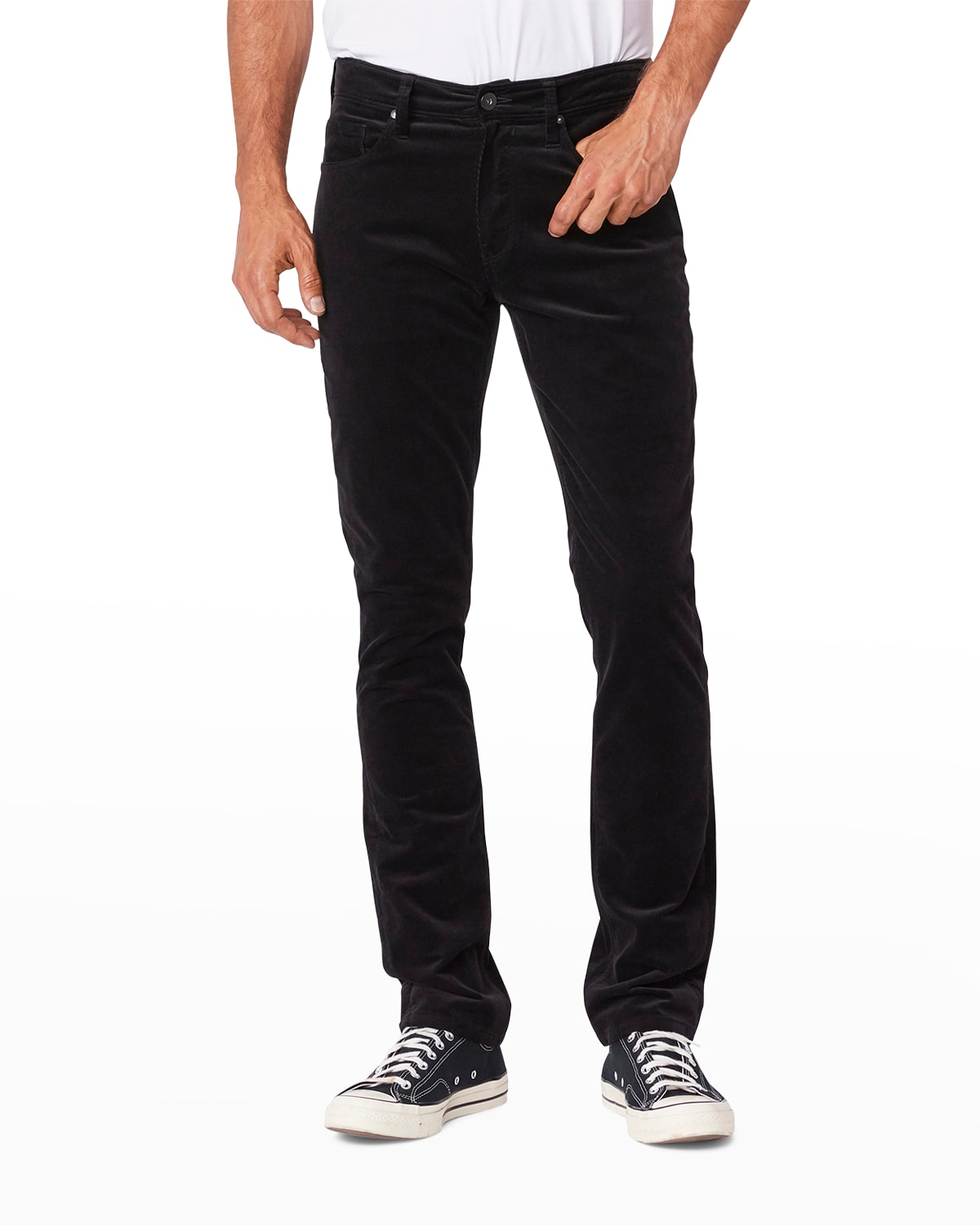 Paige Federal Slim Jeans In Black Corduroy