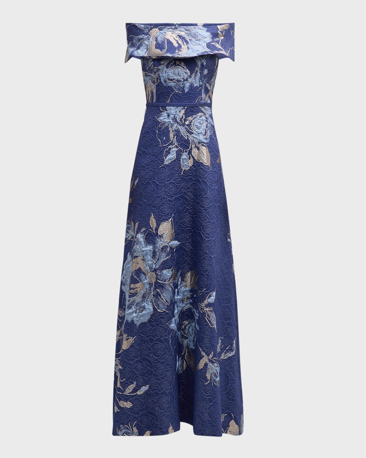 flower jacquard 慣れれ off shoulder dress