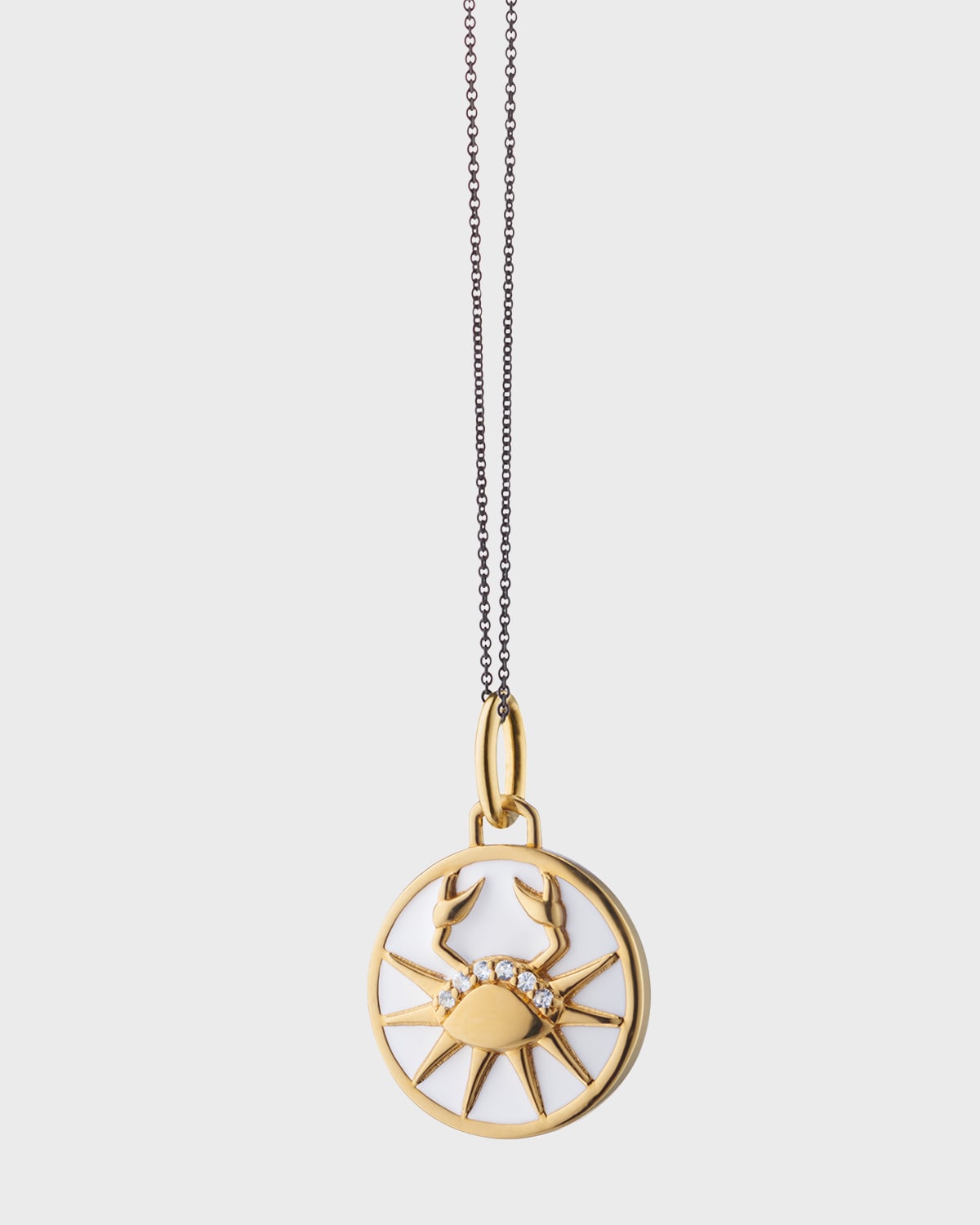 18K Gold Vermeil Aquarius Blue Enamel Zodiac Charm Necklace