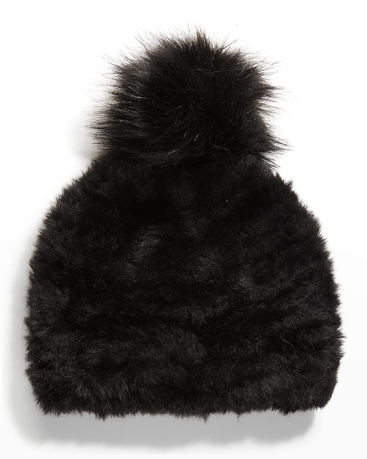 Jocelyn Faux Fur Pom Pom Hat In Black
