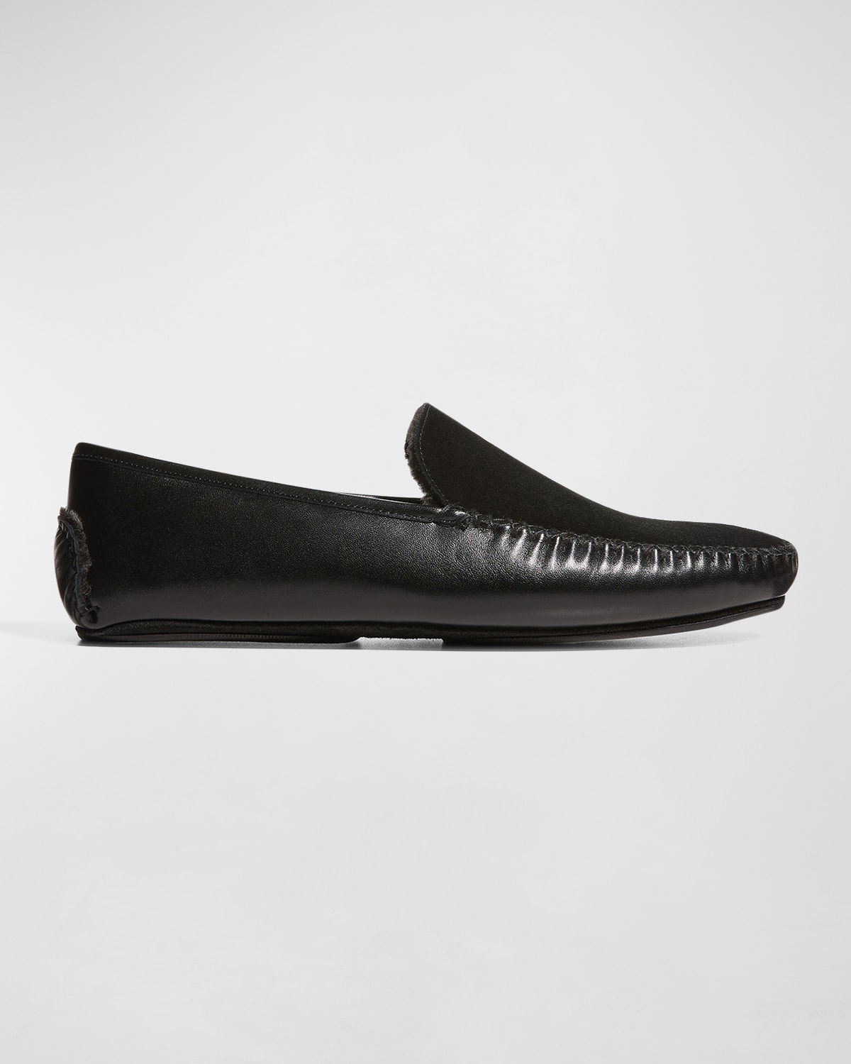 Men's Mayfair Mix-Leather Shearling-Lined Loafers