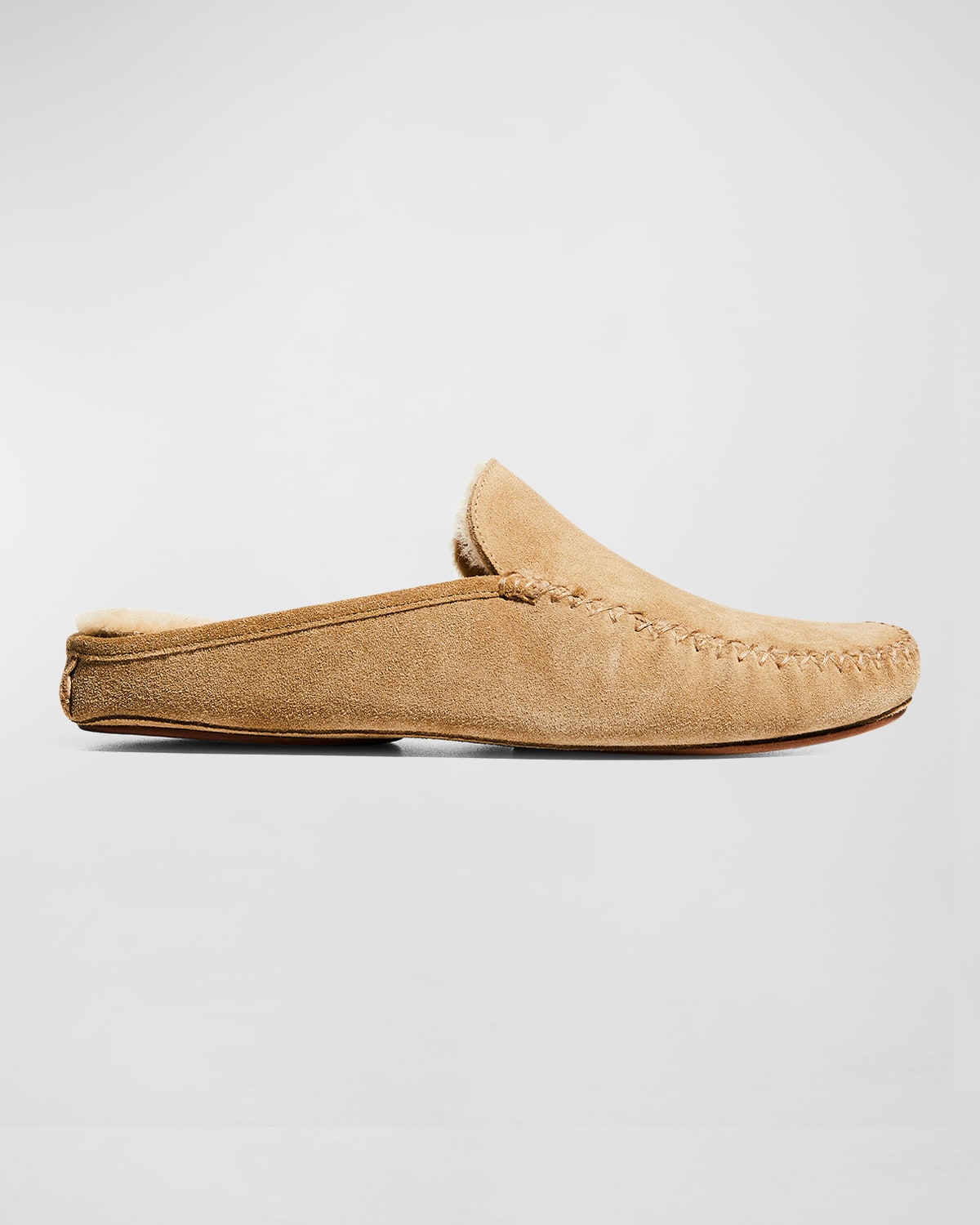 Men's Crawford Suede Shearling-Lined Mules
