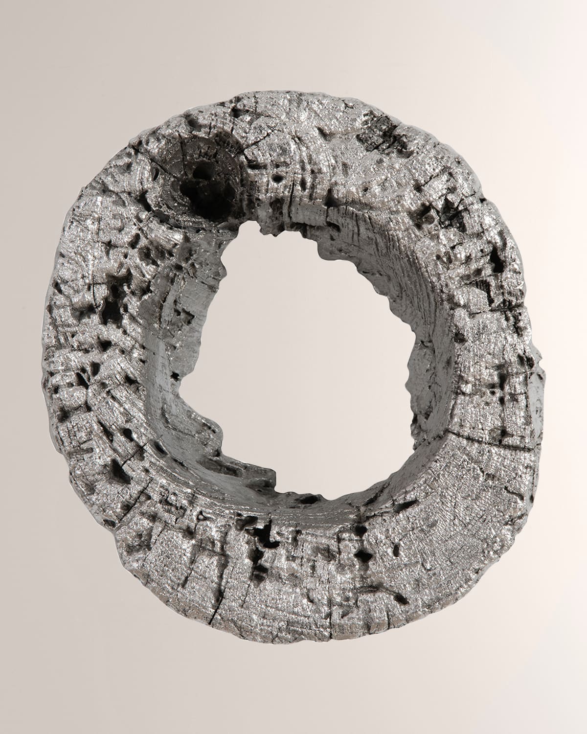 Shop The Phillips Collection Cast Eroded Wood Circle Wall Tile In Silver