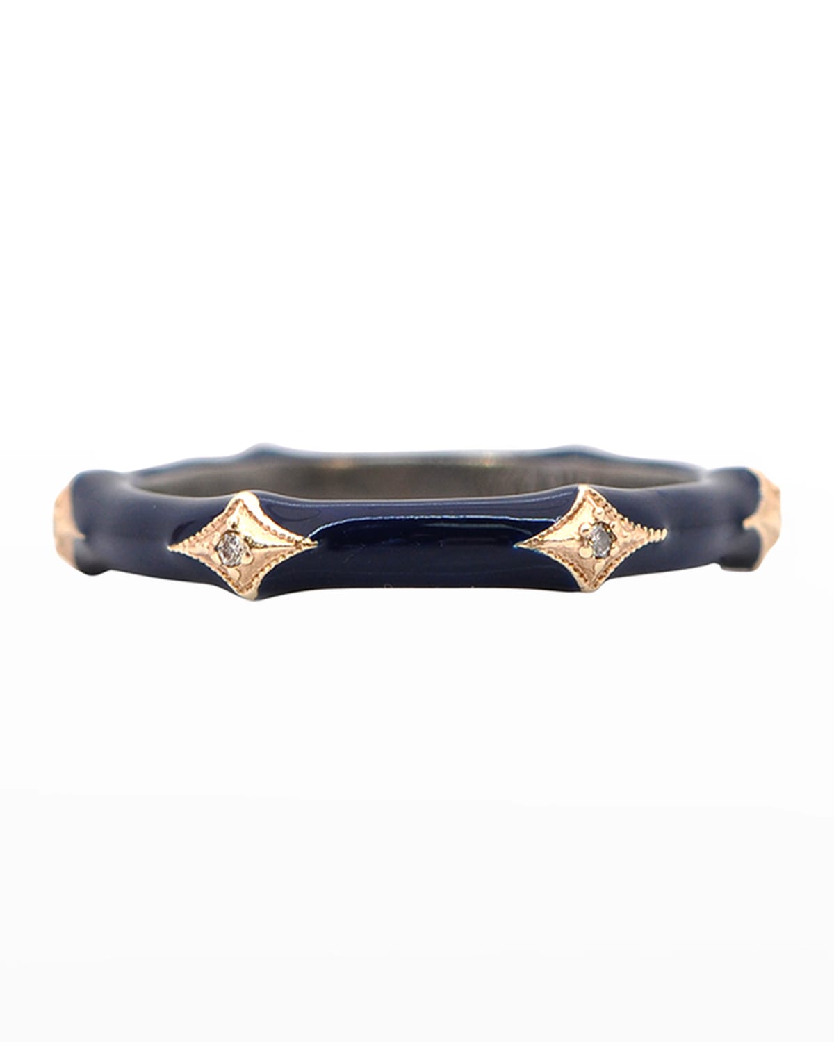 Old World Enamel Ring in Navy Blue, Size 5-8