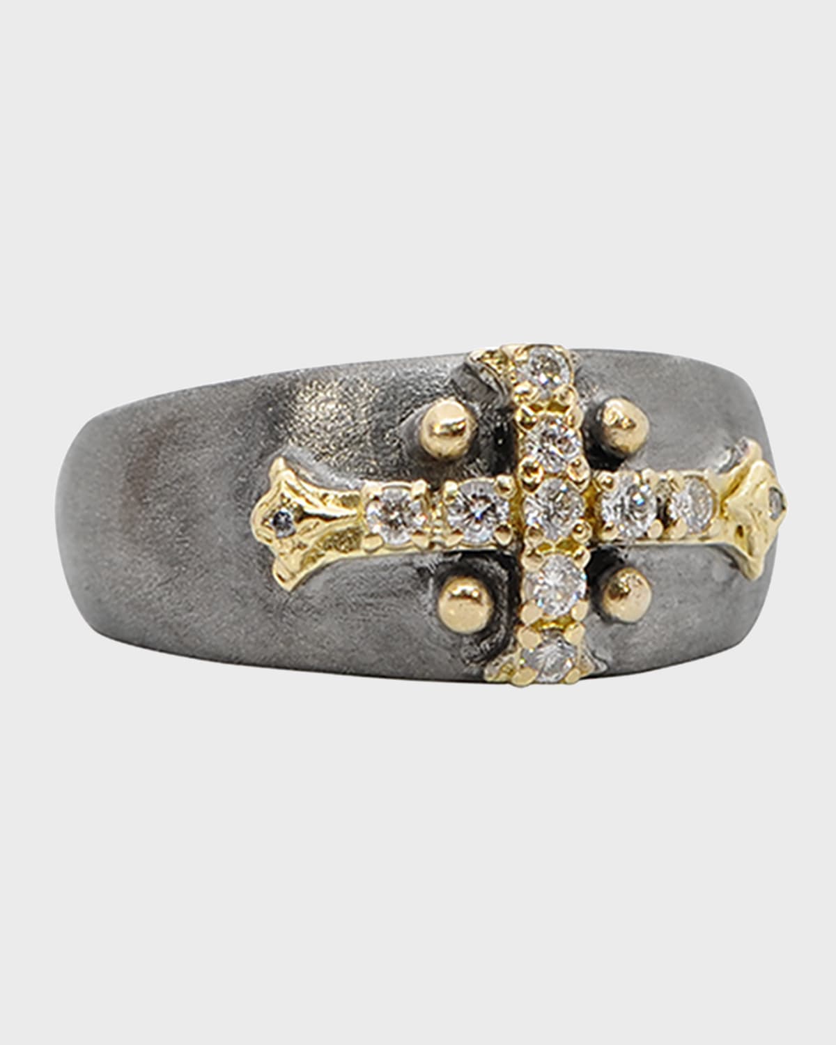 12mm Quartz Doublet Statement Ring with Two-Tone Diamonds