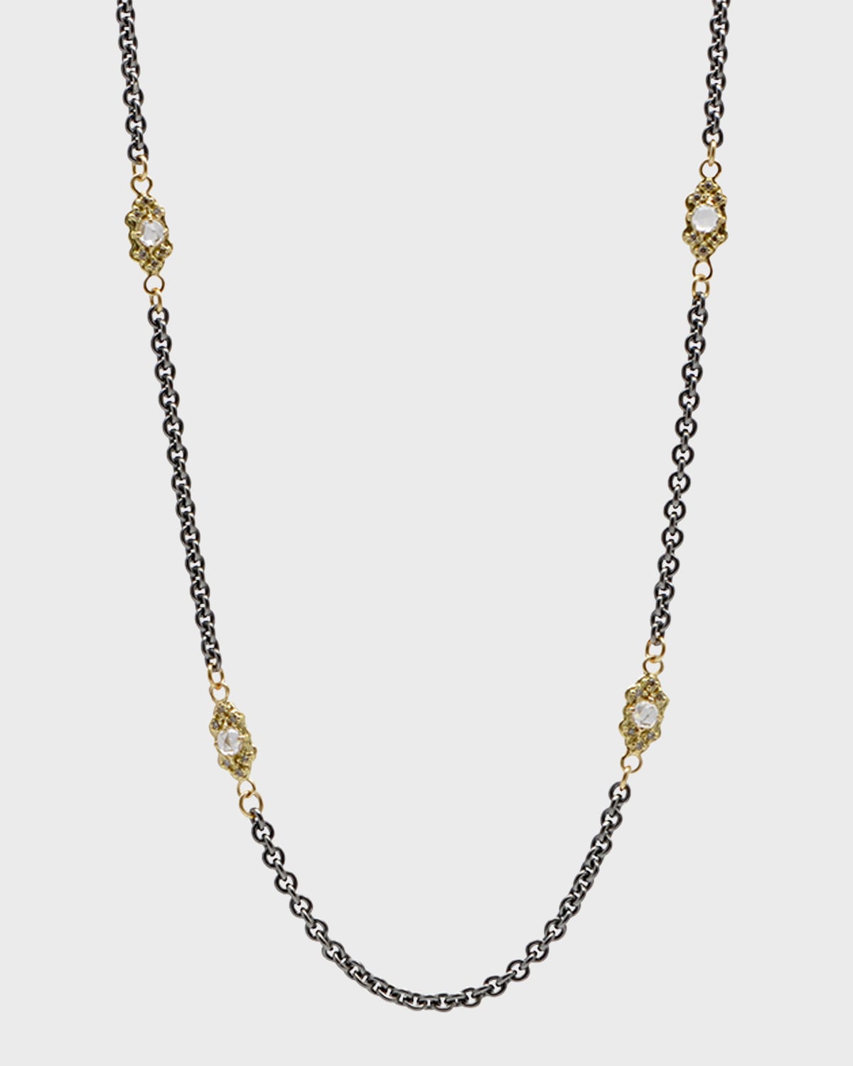Armenta Old World Scroll Station Necklace, 18"l In Gray