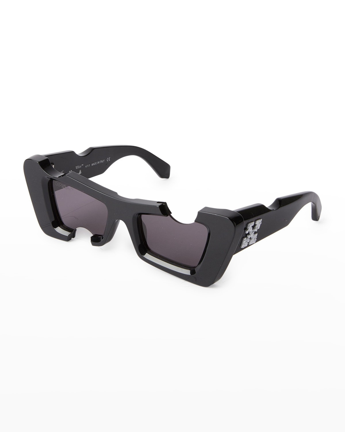 Off-white Cannes Arrow Cutout Acetate Cat-eye Sunglasses In Black / Dark Grey