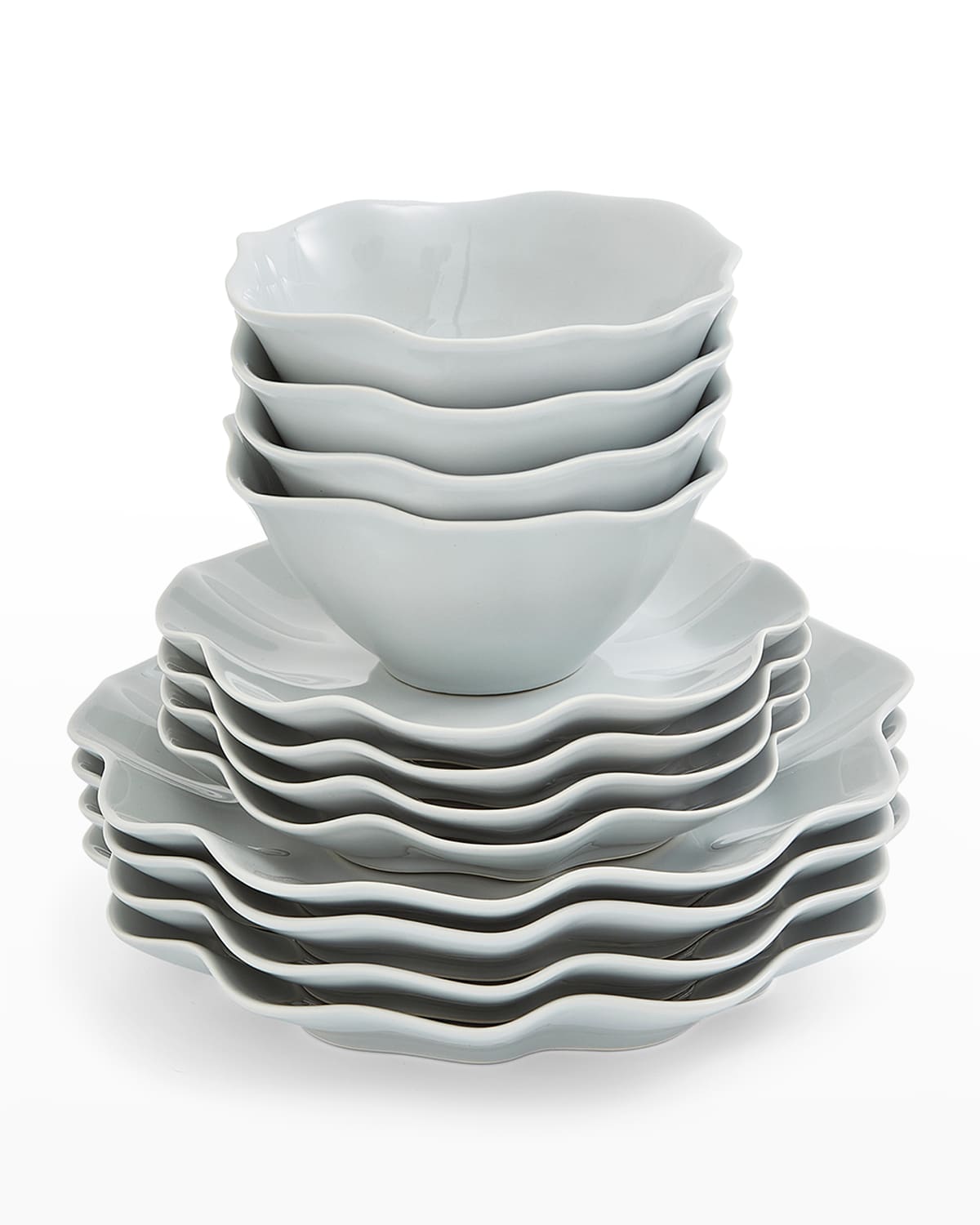 Portmeirion 12-piece Sophie Conran Floret Dinnerware Set In Dove Grey