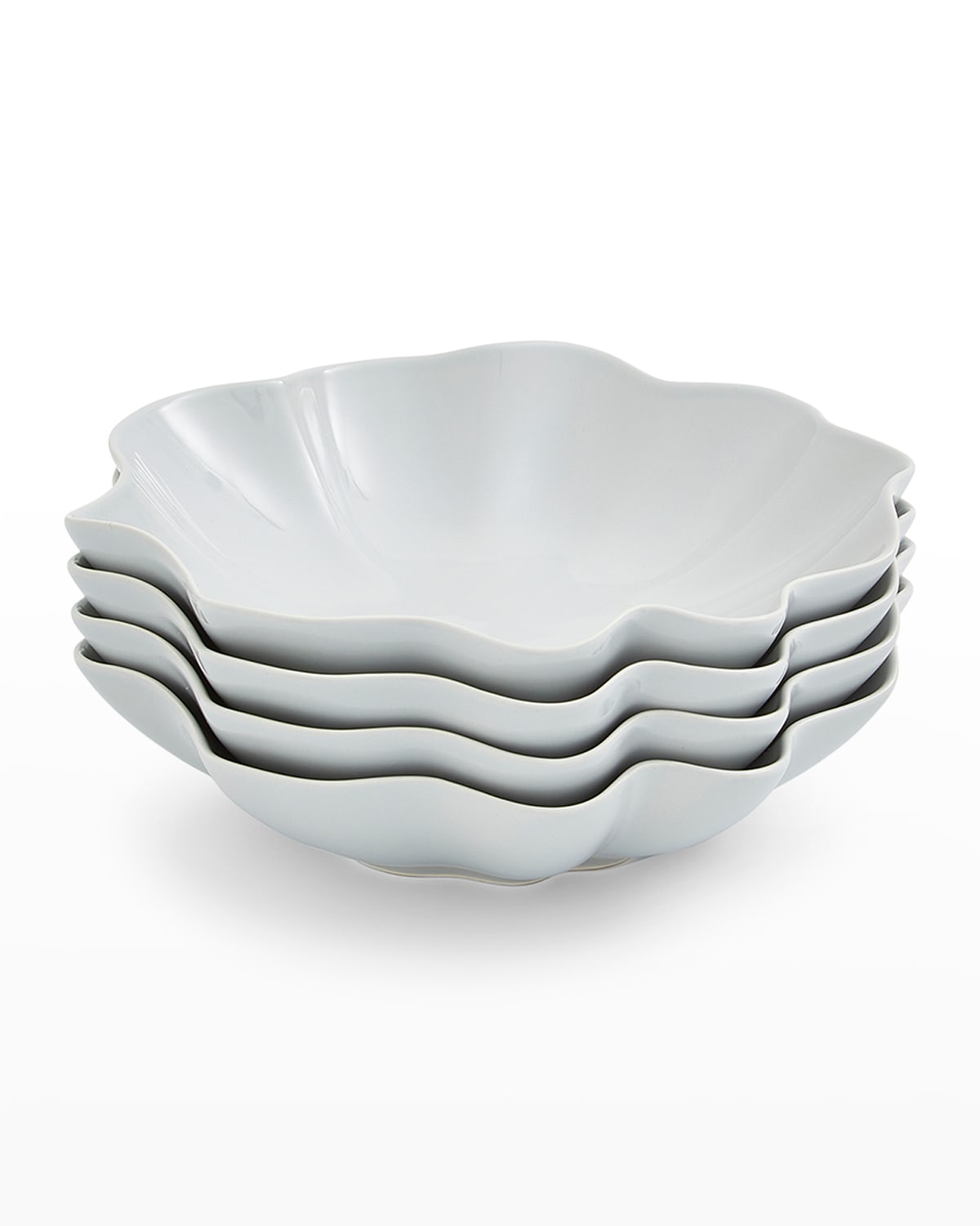 Shop Portmeirion Sophie Conran Floret Pasta Bowls, Set Of 4 In Dove Grey