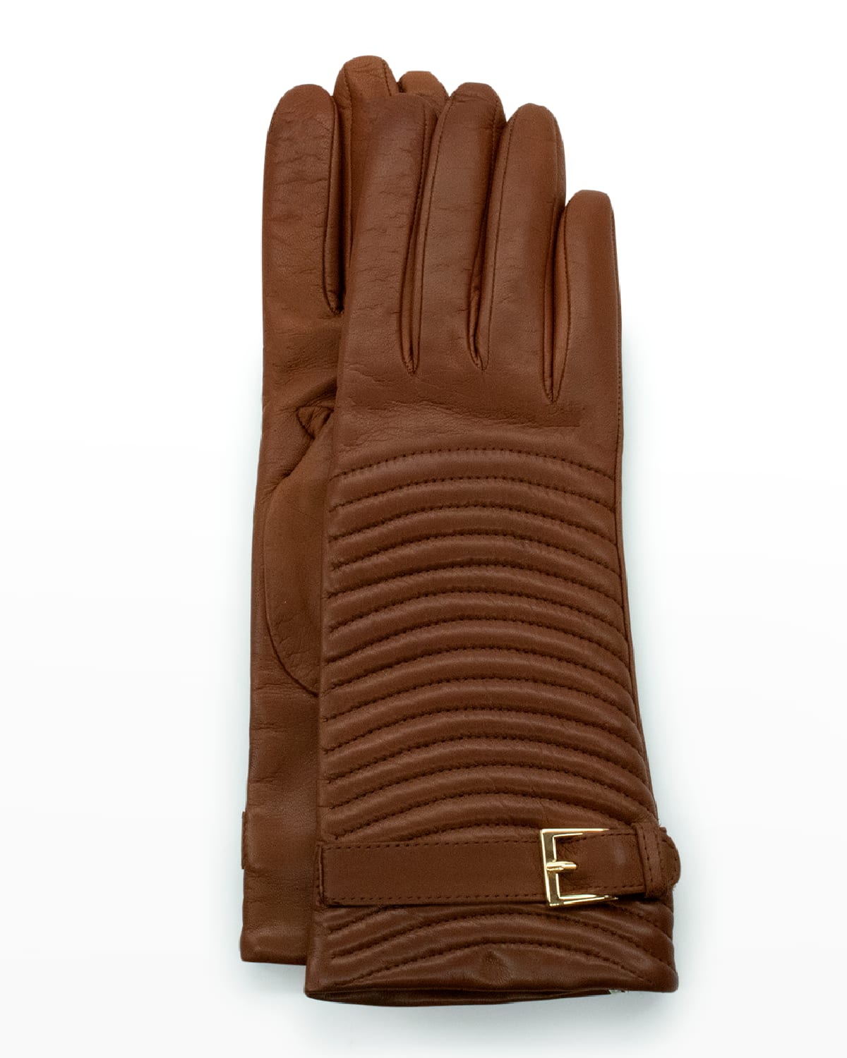Portolano Cashmere-lined Napa Belt Gloves In Tobacco