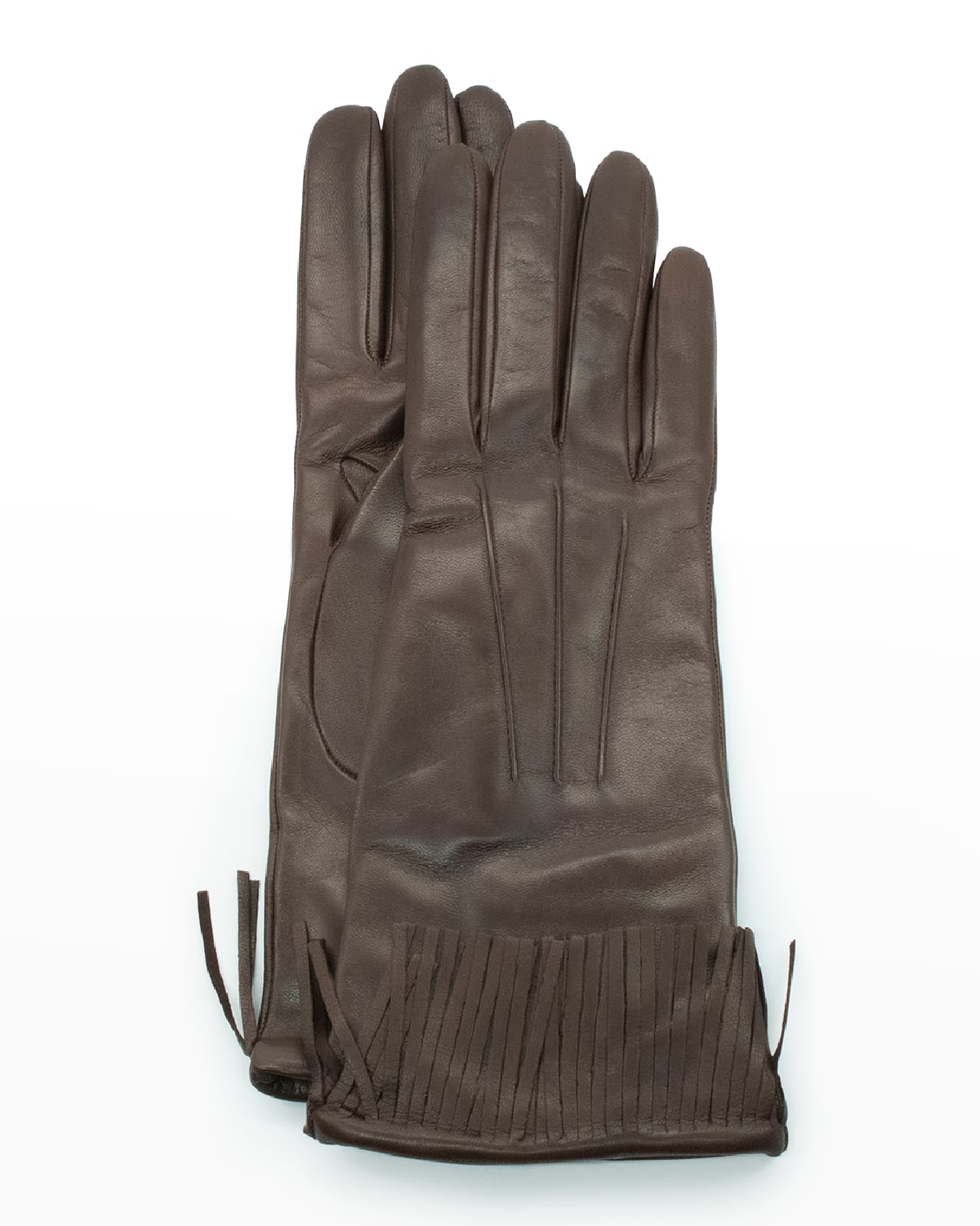 Cashmere-Lined Fringe Napa Gloves