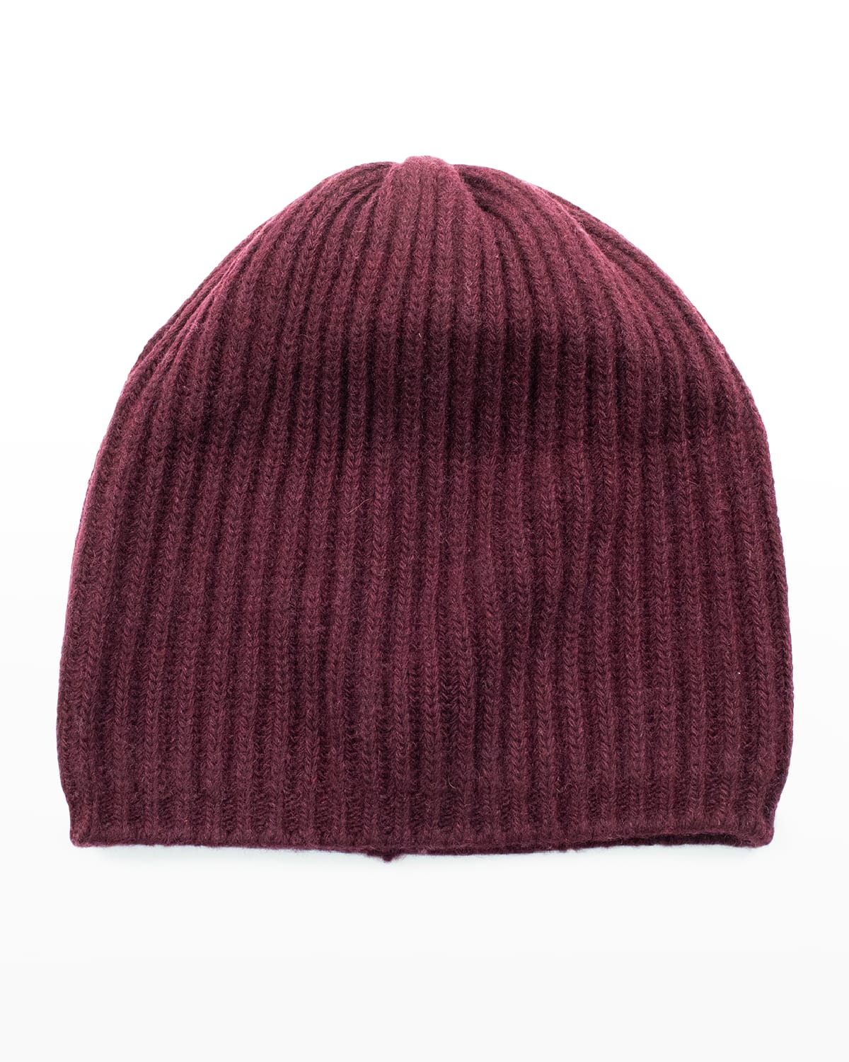 Shop Portolano Slouchy Ribbed Cashmere Beanie In New Wine