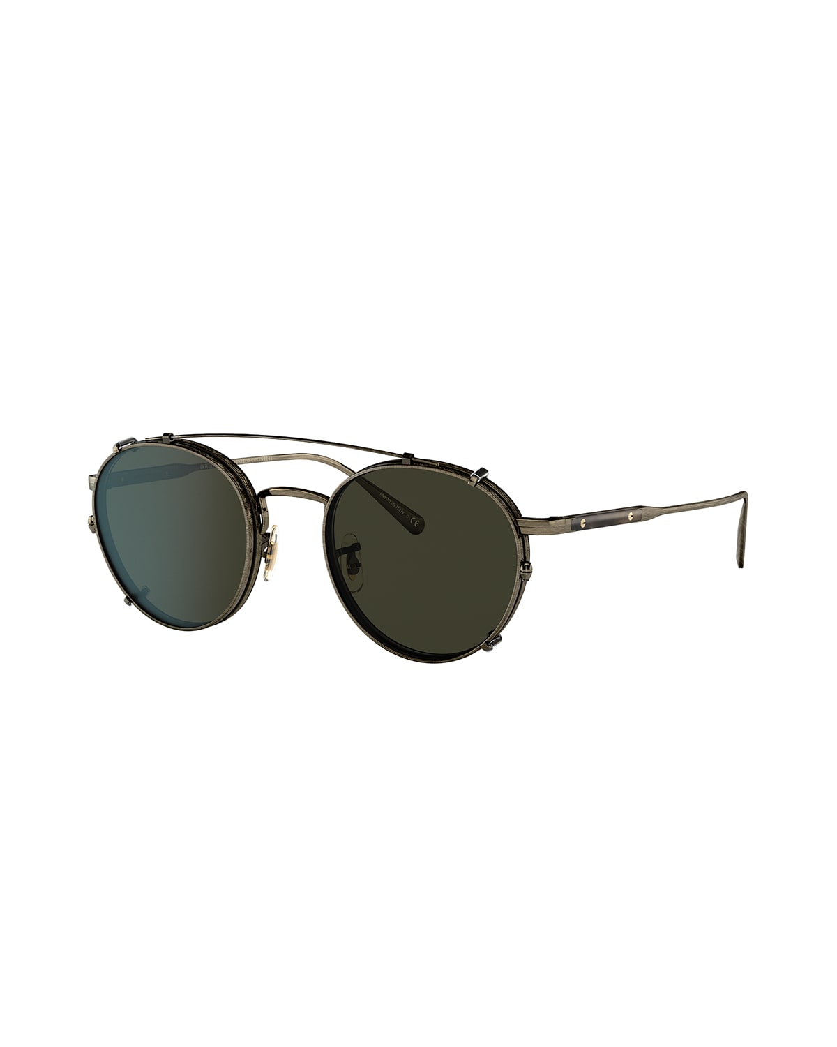 Brunello Cucinelli & Oliver Peoples Men's Artemio Round Sunglasses w/ Clip-On Lenses