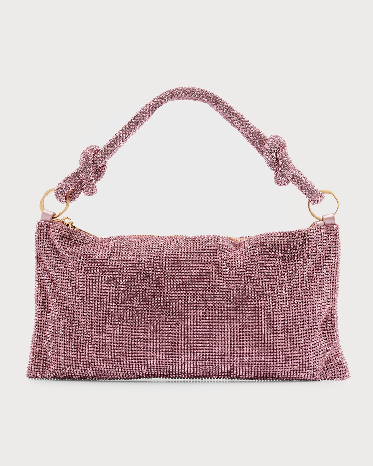 CULT GAIA Hera Nano crystal-embellished knotted satin shoulder bag