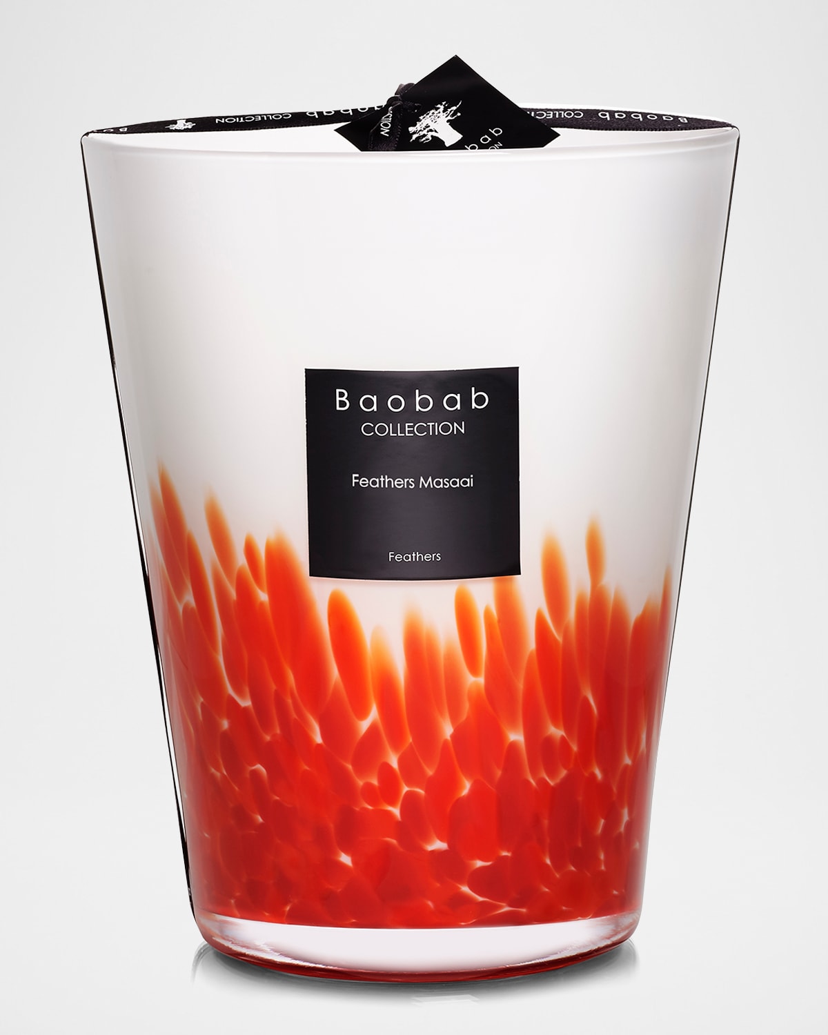 Baobab Collection Max 24 Feathers Maasai Candle In Red/wht