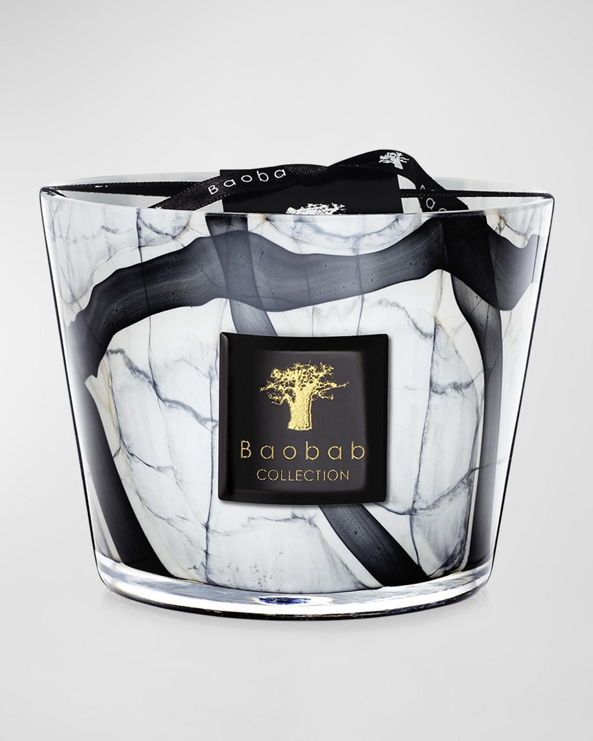 Shop Baobab Collection Max 10 Stones Marble Scented Candle In Blk/wht/beige