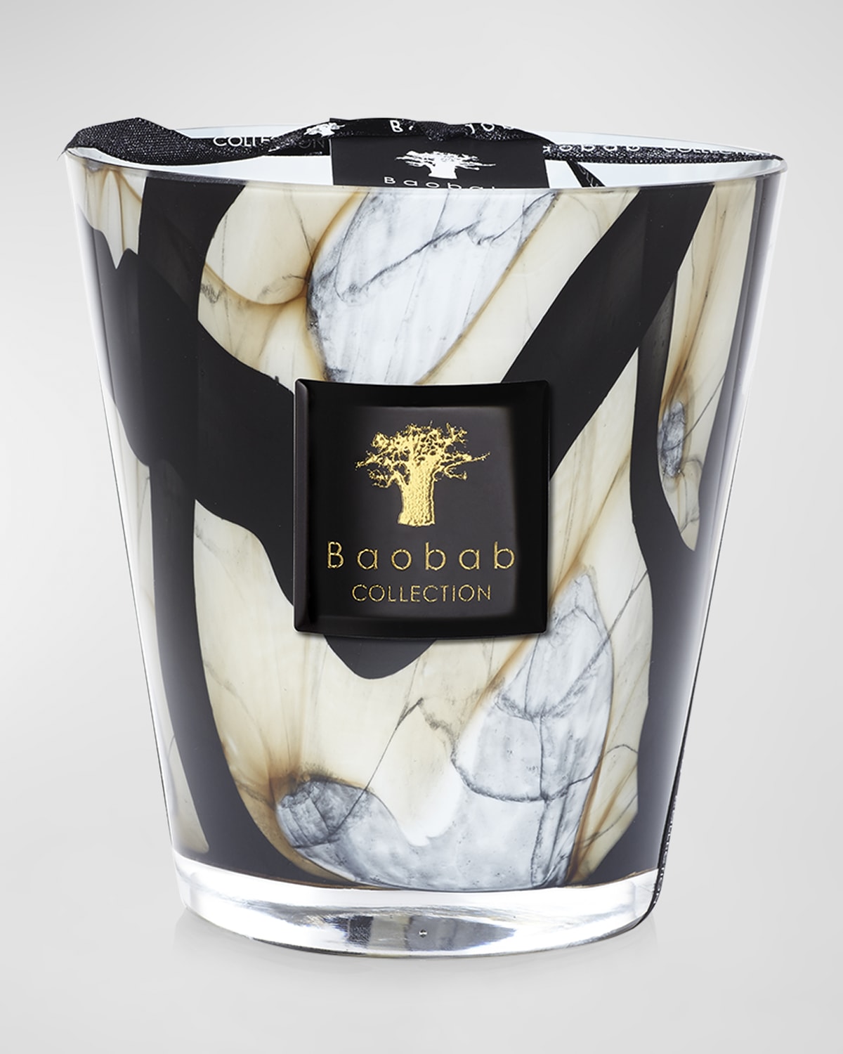 Shop Baobab Collection Max 16 Stones Marble Scented Candle In Blk/wht/beige