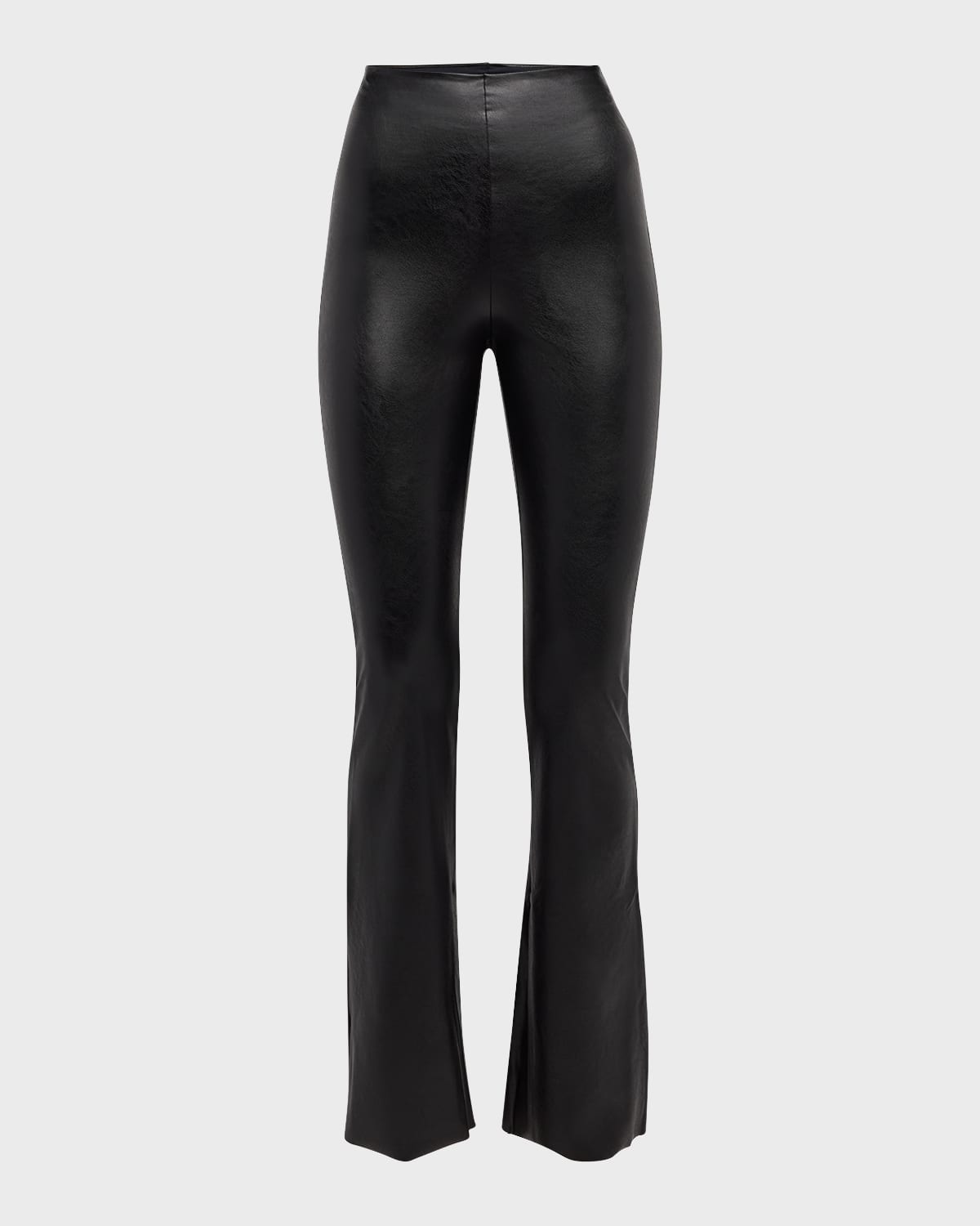 Bershka faux leather croc legging in black