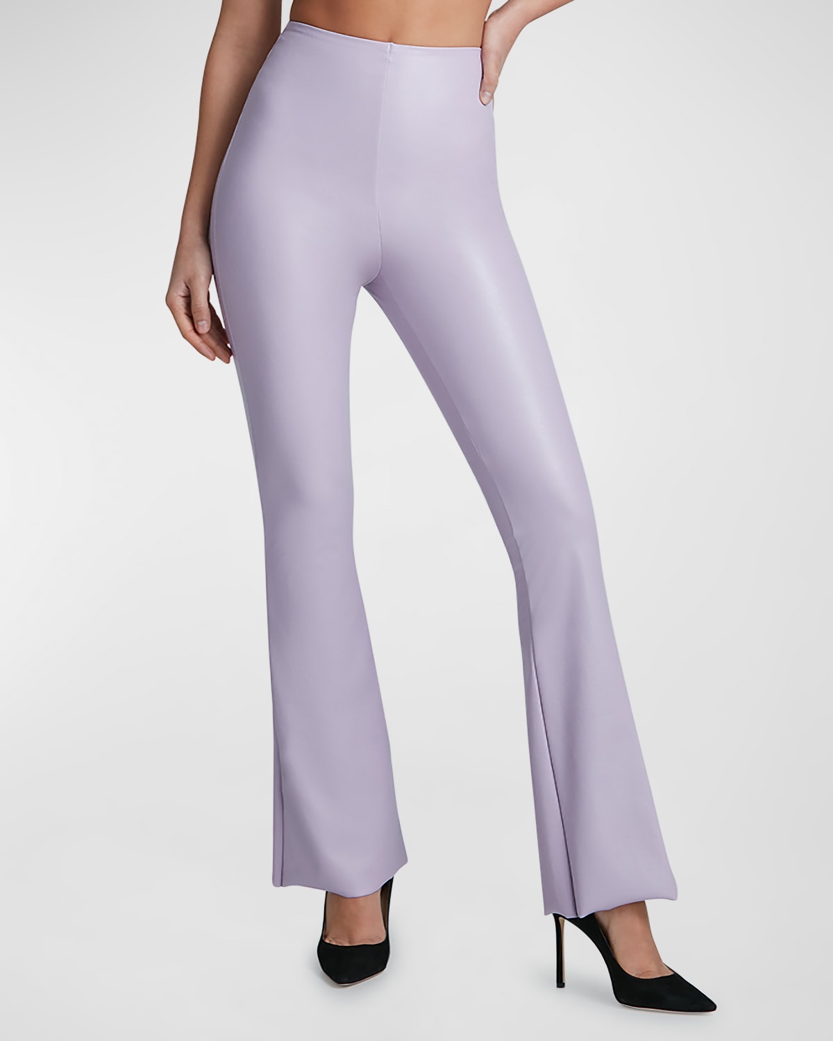 Commando Faux-leather Flared Leggings In Lavender