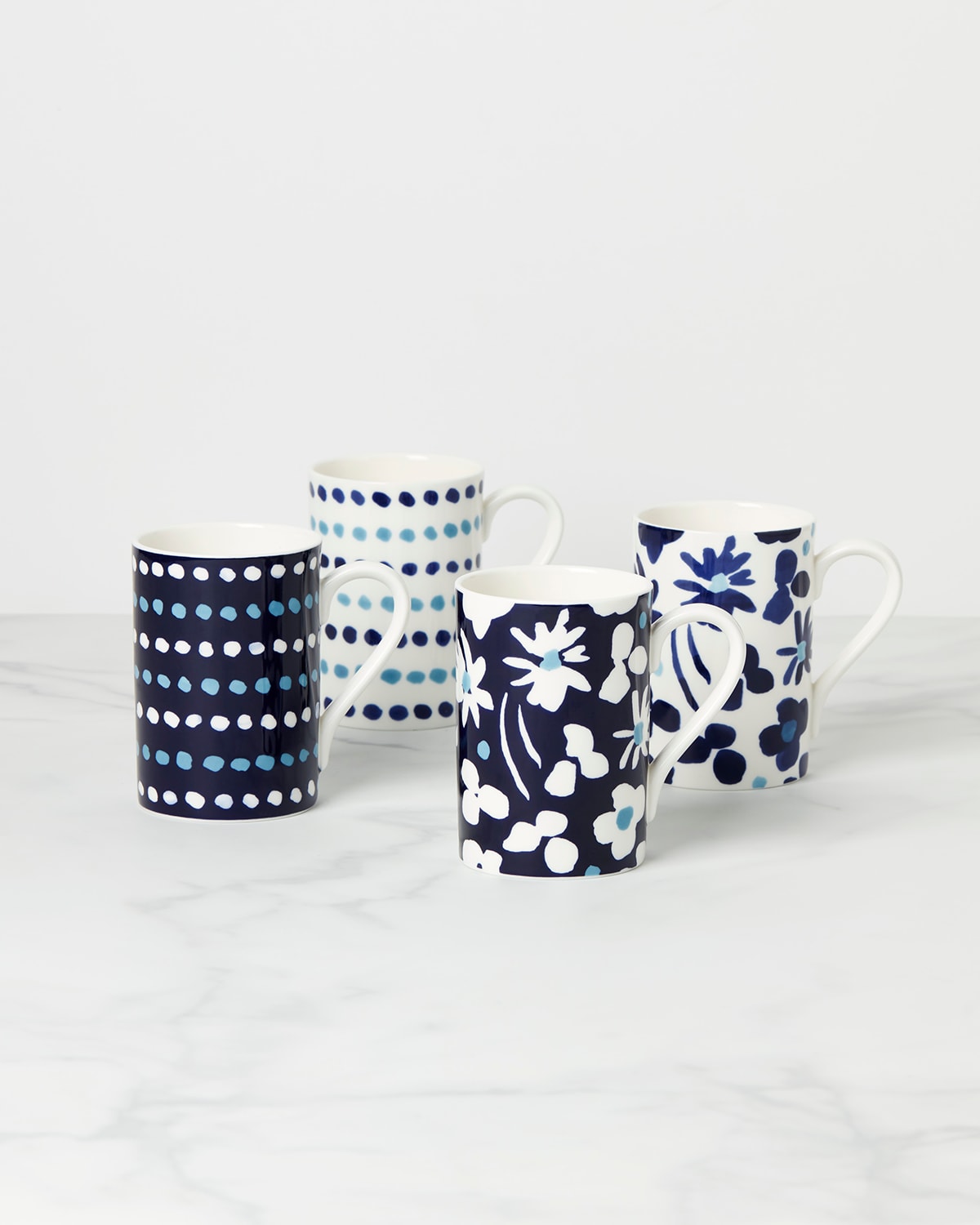 Shop Kate Spade Floral Way 4-piece Mug Set In White