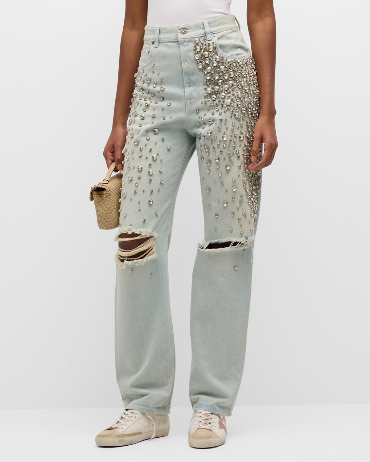 Kim Bleached Jeans with Crystals