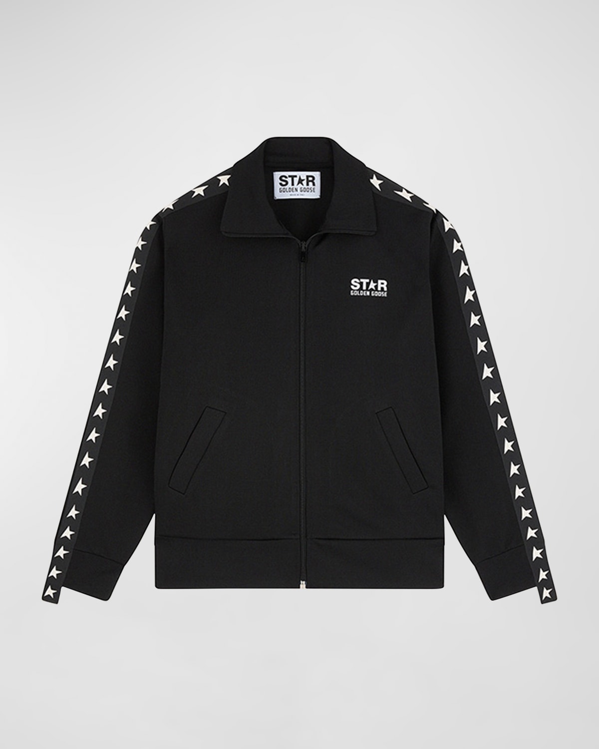 Golden Goose Deluxe Brand High-collar Sweatshirt With Star Detailing And Zipper In Black