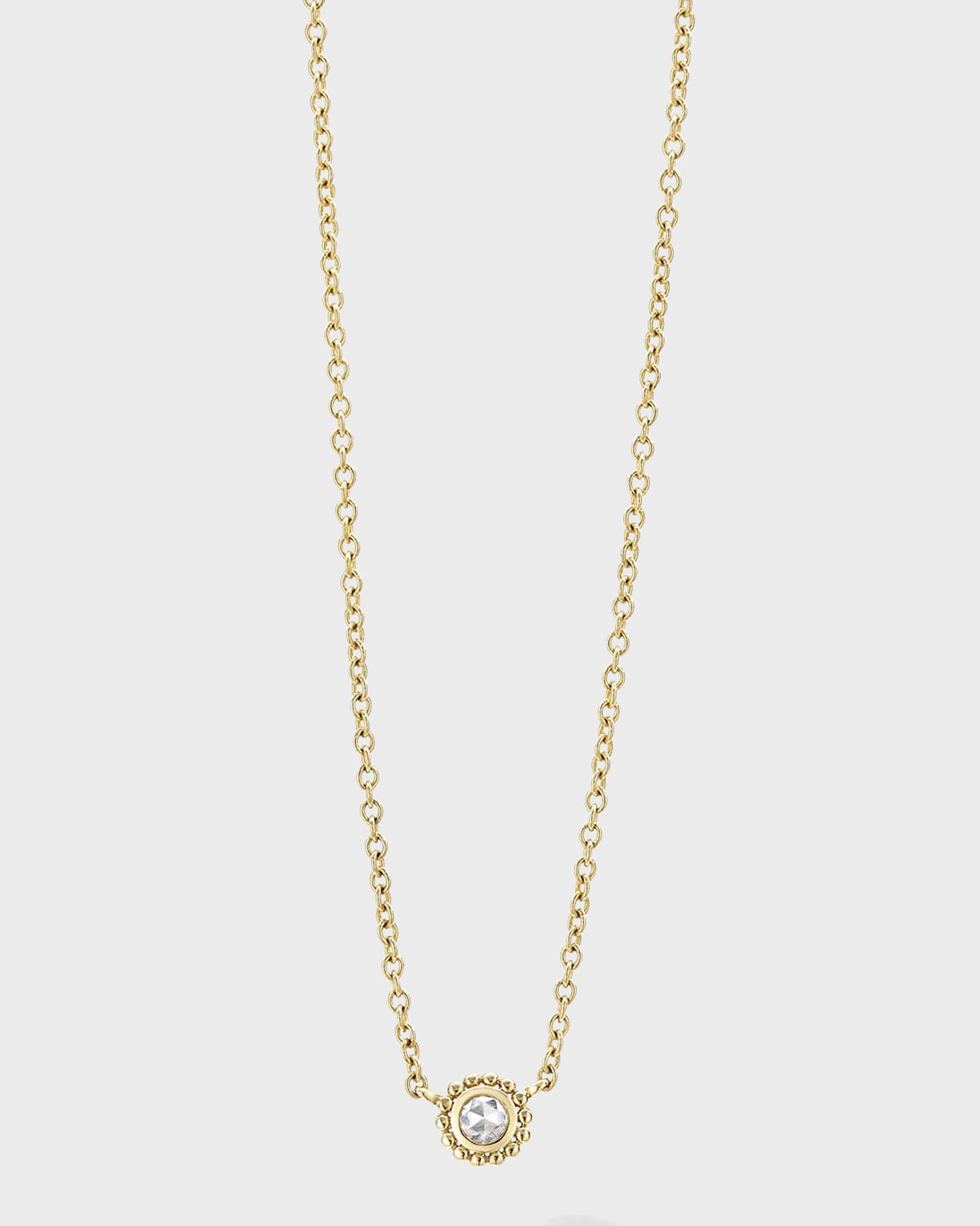 Covet Gold 3mm Rose-Cut Diamond Pendant Necklace
